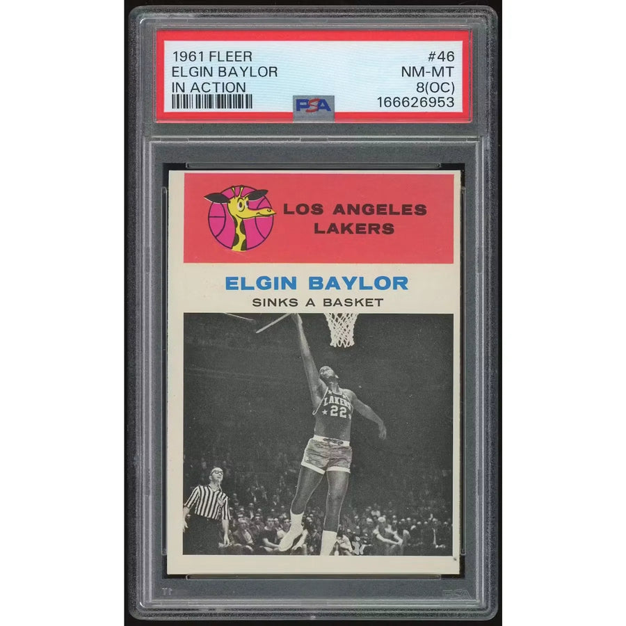 Elgin Baylor 1961-62 Fleer #46 Basketball Card | PSA 8 OC | P6140410
