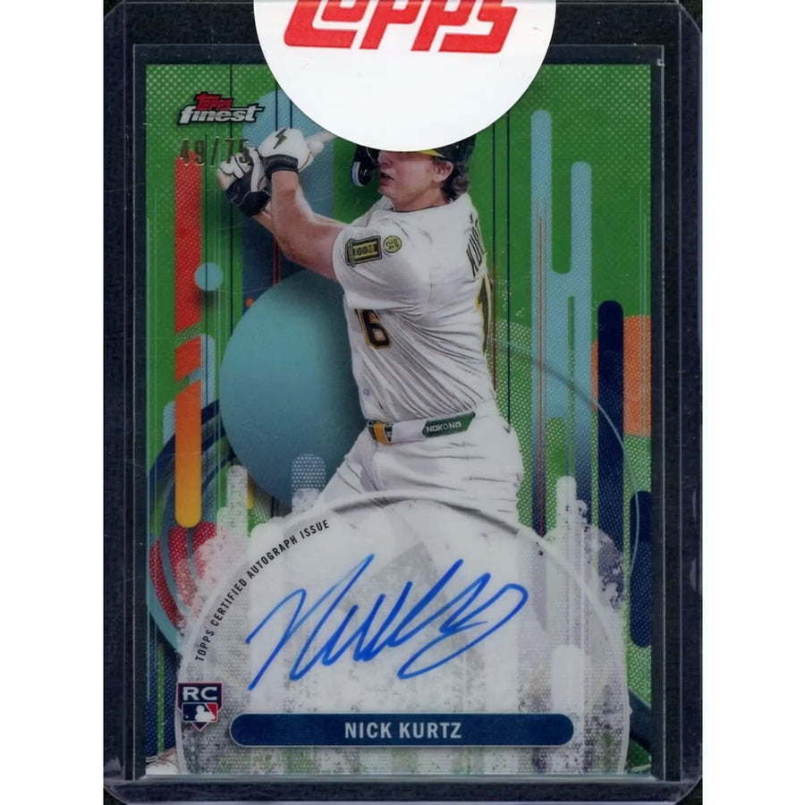 Nick Kurtz 2025 Topps Finest Green Refractor Rookie Auto |/75 | P6140442