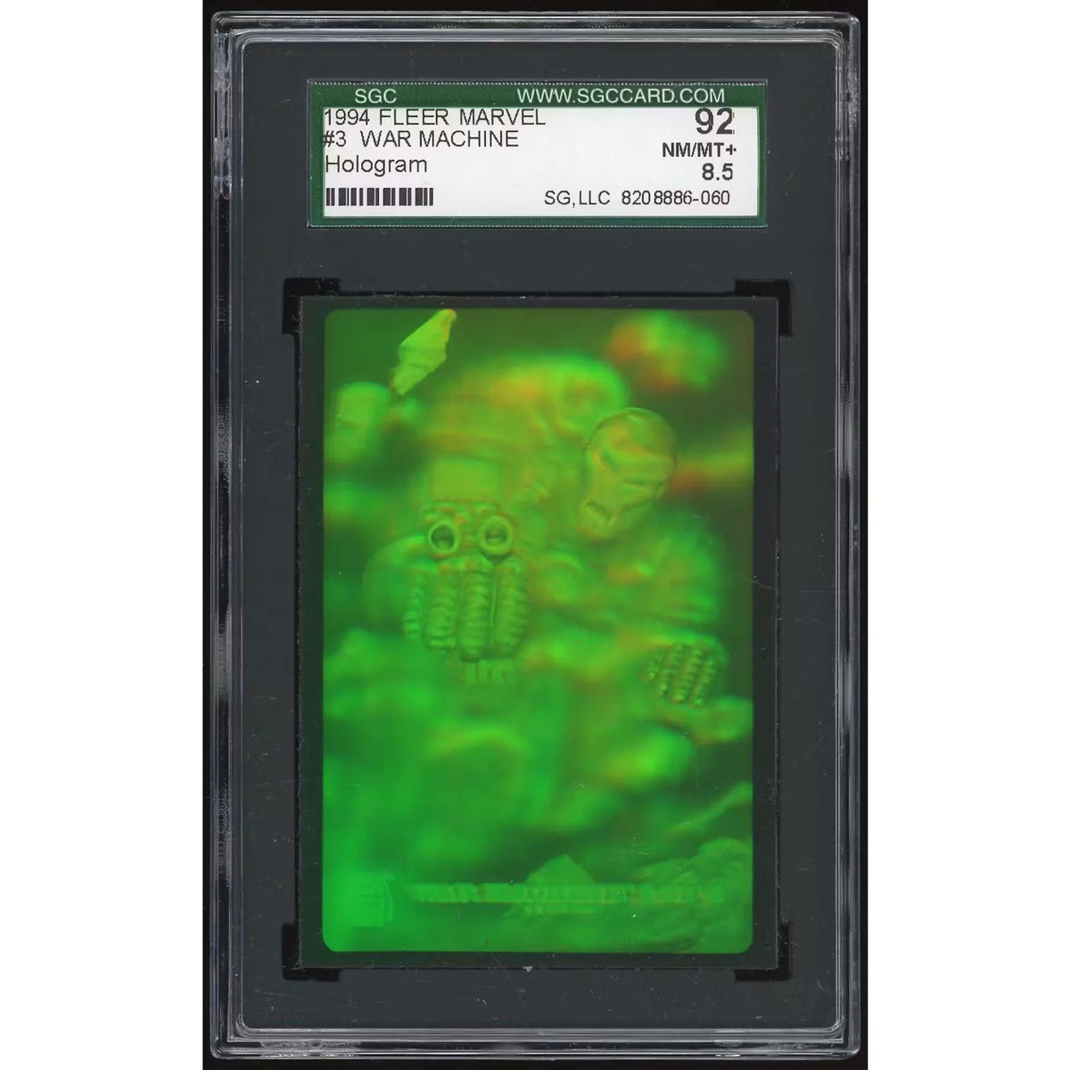 1994 Fleer Marvel Universe War Machine 3-D Hologram #3 | SGC 92 | P6140757