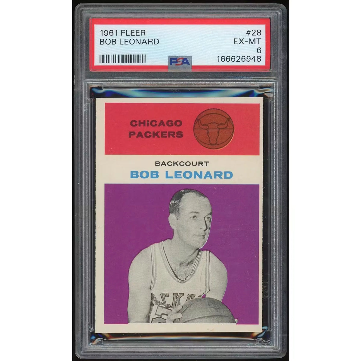 Bob Leonard 1961-62 Fleer #28 Basketball Card | PSA 6 | P6140768