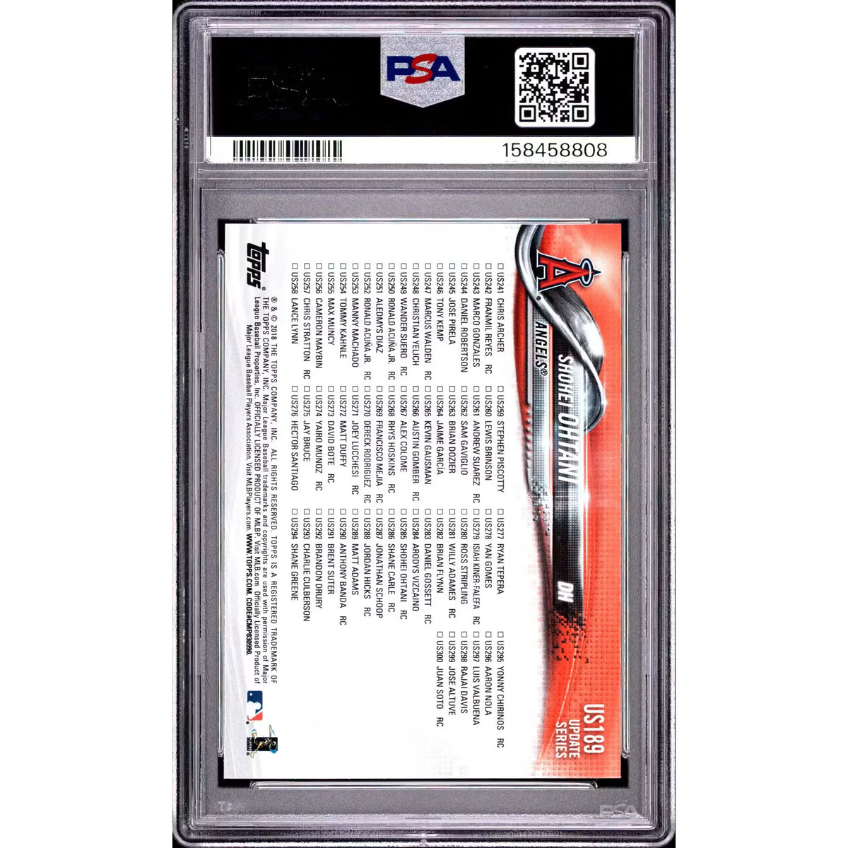2018 Topps Update Shohei Ohtani Rookie #US189 PSA 9 - D2 | P6140771