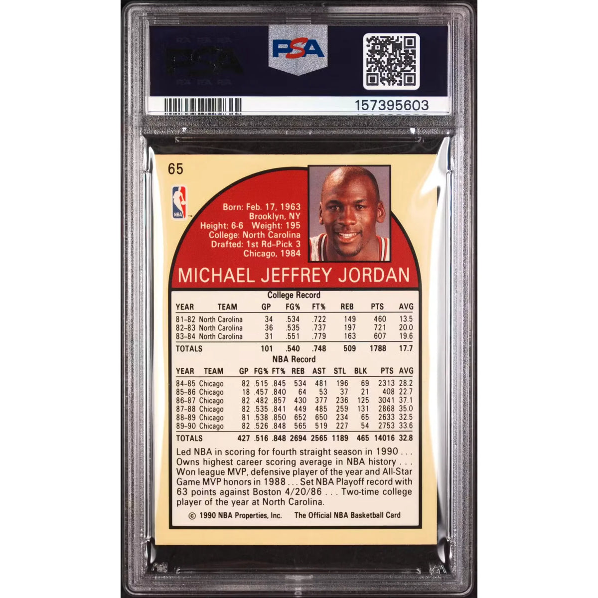 Michael Jordan 1990 Hoops #65 Card | PSA 9 | P6140824