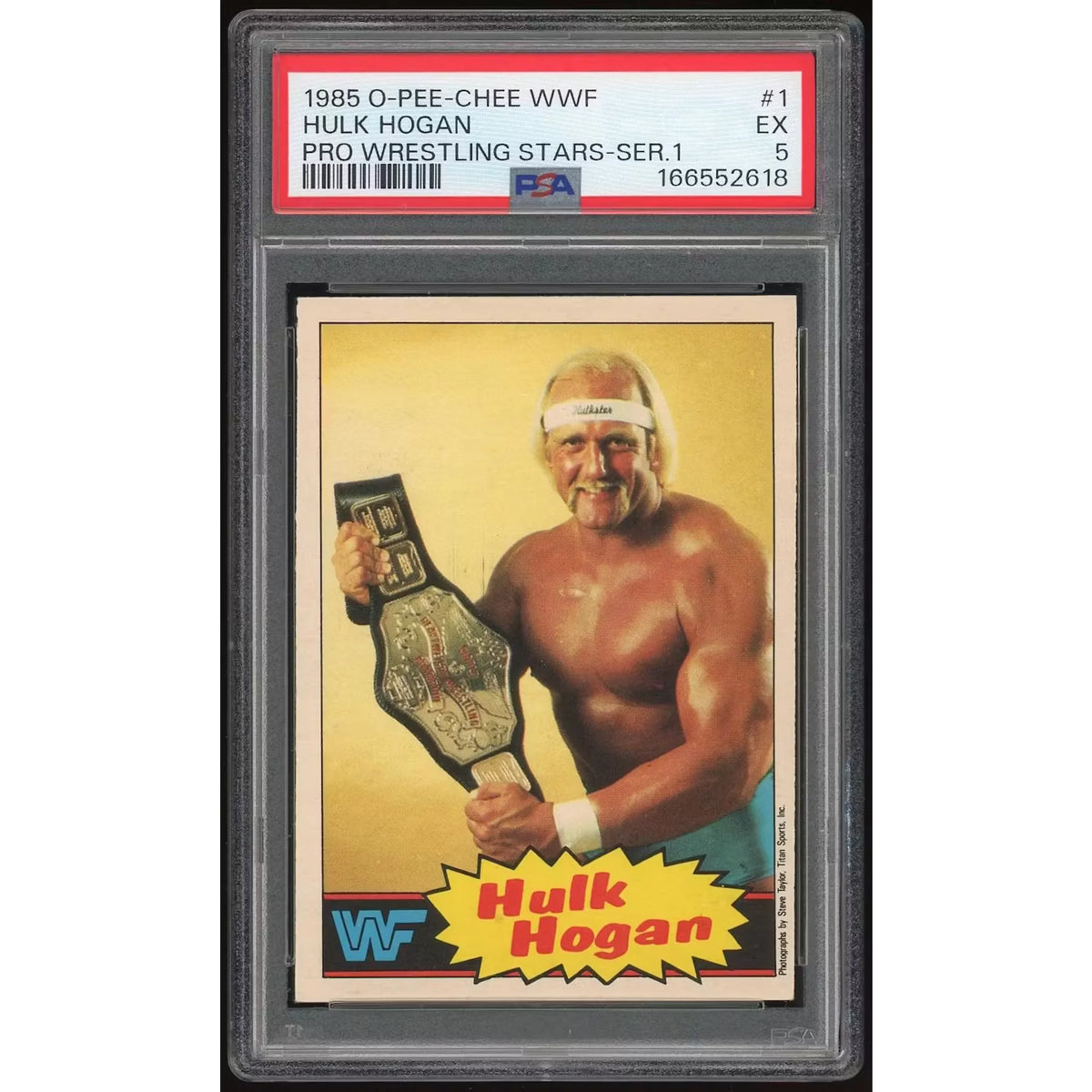 1985 O-Pee-Chee WWF Series 1 #1 Hulk Hogan Rookie Card | PSA 5 | P6140855