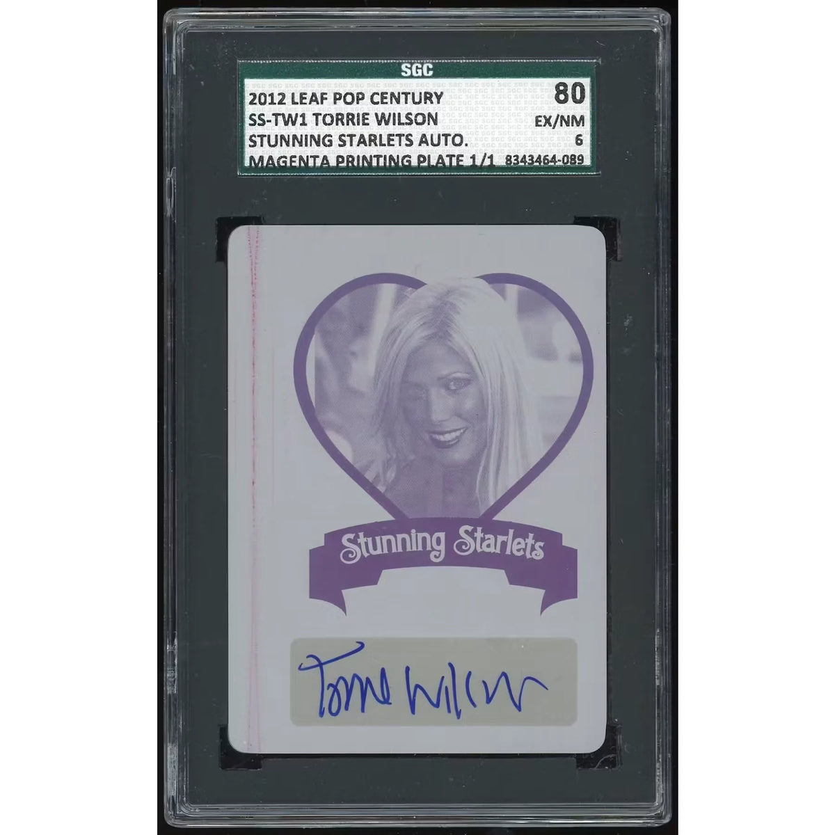 Torrie Wilson Signed 2012 Leaf Pop Century Printing Plate | SGC 80 1/1 | P6140884