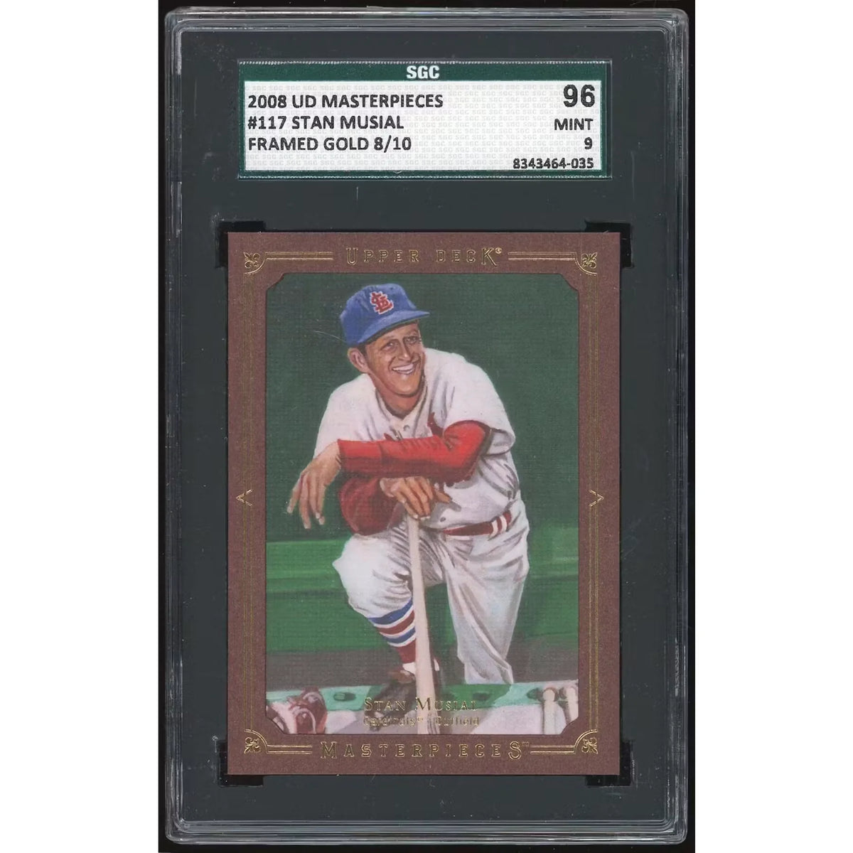 Stan Musial Signed 2008 Upper Deck Masterpieces Gold #117 Card | SGC 96 | P6140887