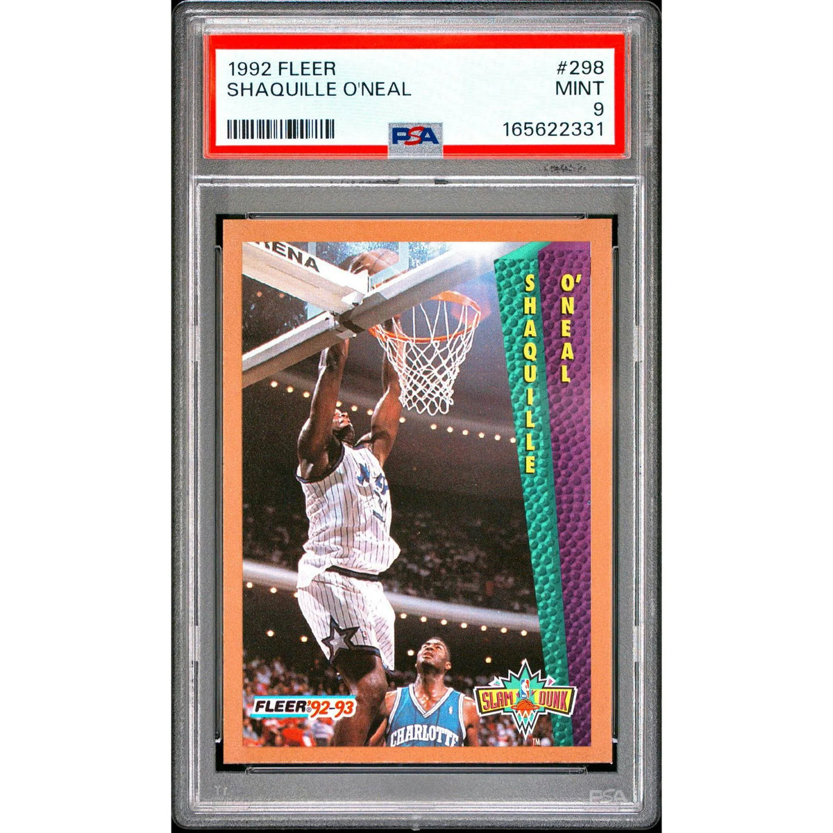1992 Fleer Shaquille O'Neal Rookie Card #298 | PSA 9 | P6140892