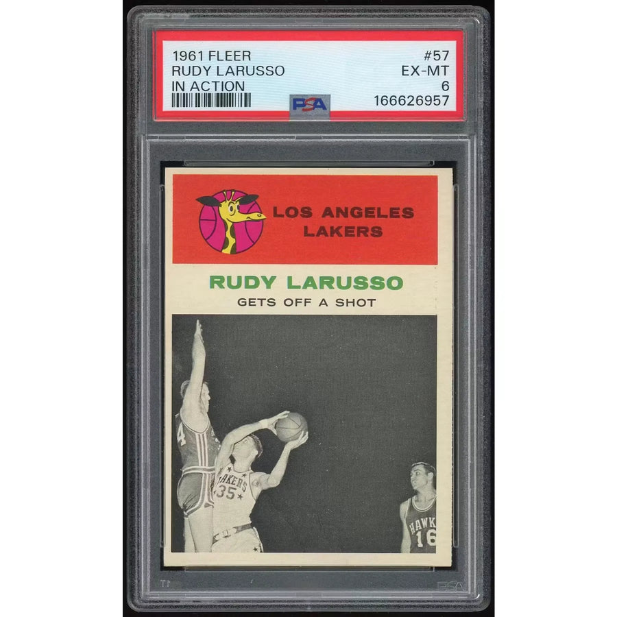 Rudy LaRusso 1961-62 Fleer #57 Basketball Card | PSA 6 | P6140914