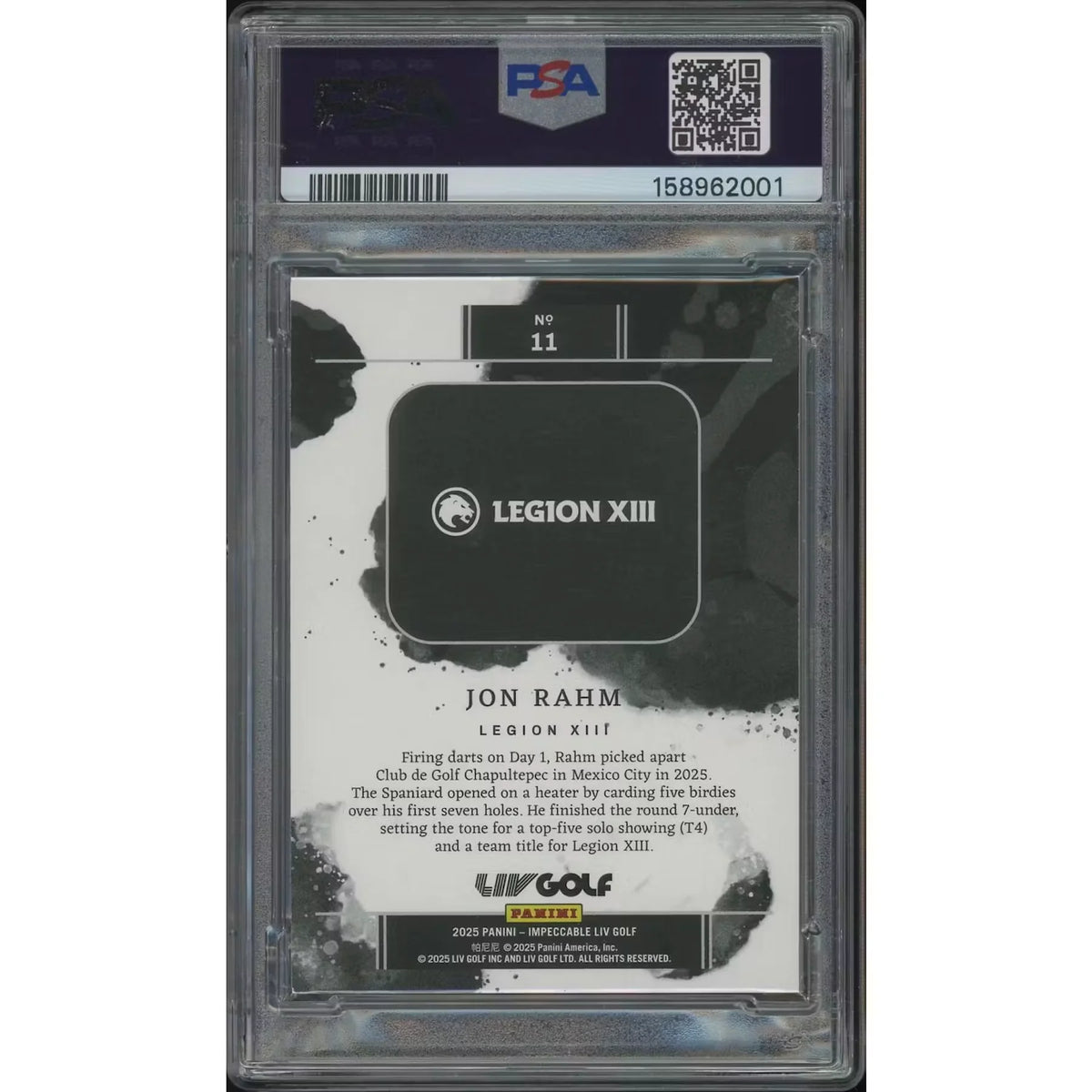 Jon Rahm Signed 2025 Panini Impeccable LIV Golf Gold Relic | PSA 7 NM | P6574532