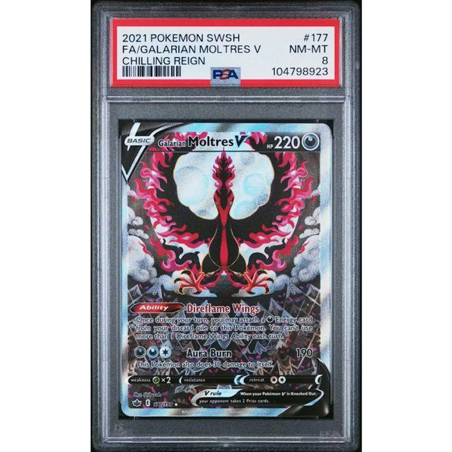 2021 Pokemon Chilling Reign Galarian Moltres V Full Art #177 | PSA 8 | P6575045