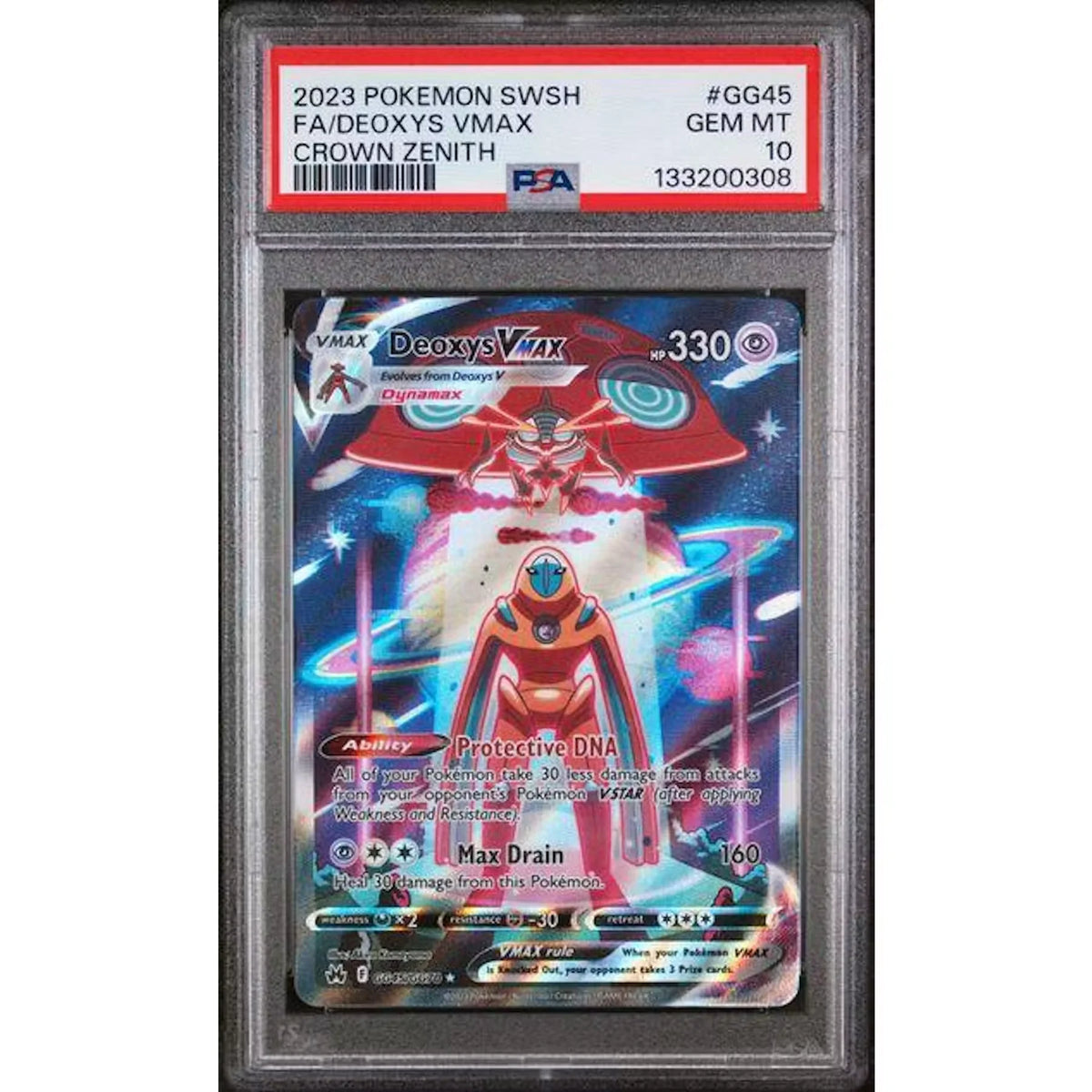 Deoxys VMAX PSA 10 | 2023 Pokemon Crown Zenith #GG45 | P6575054