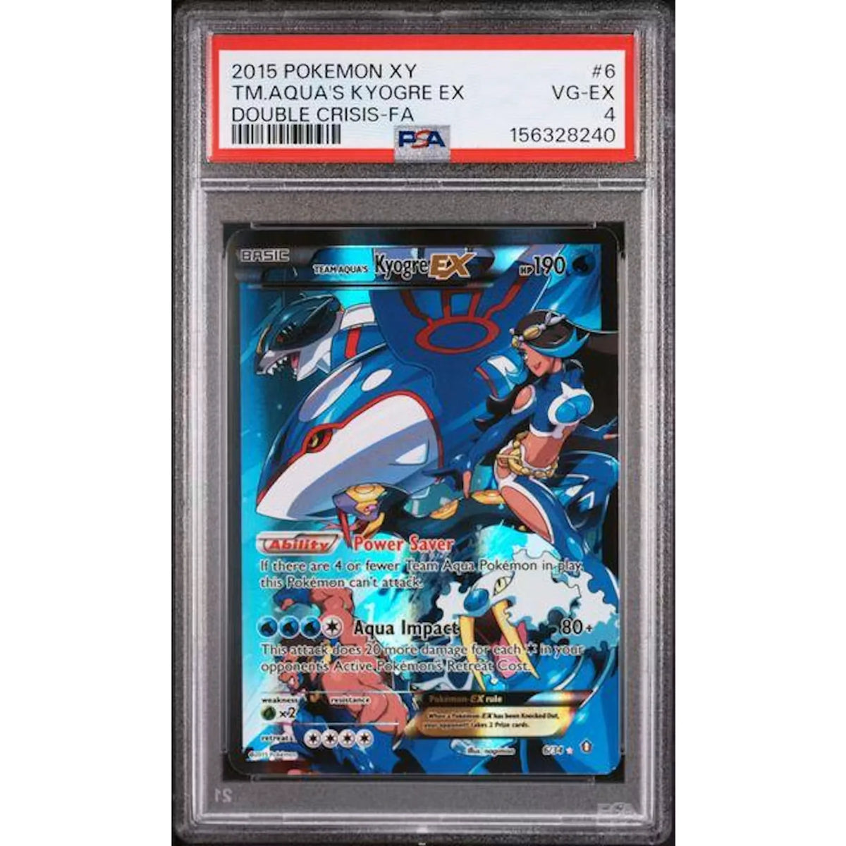2015 Pokemon Double Crisis Team Aqua's Kyogre EX #6 | PSA 4 | P6575070