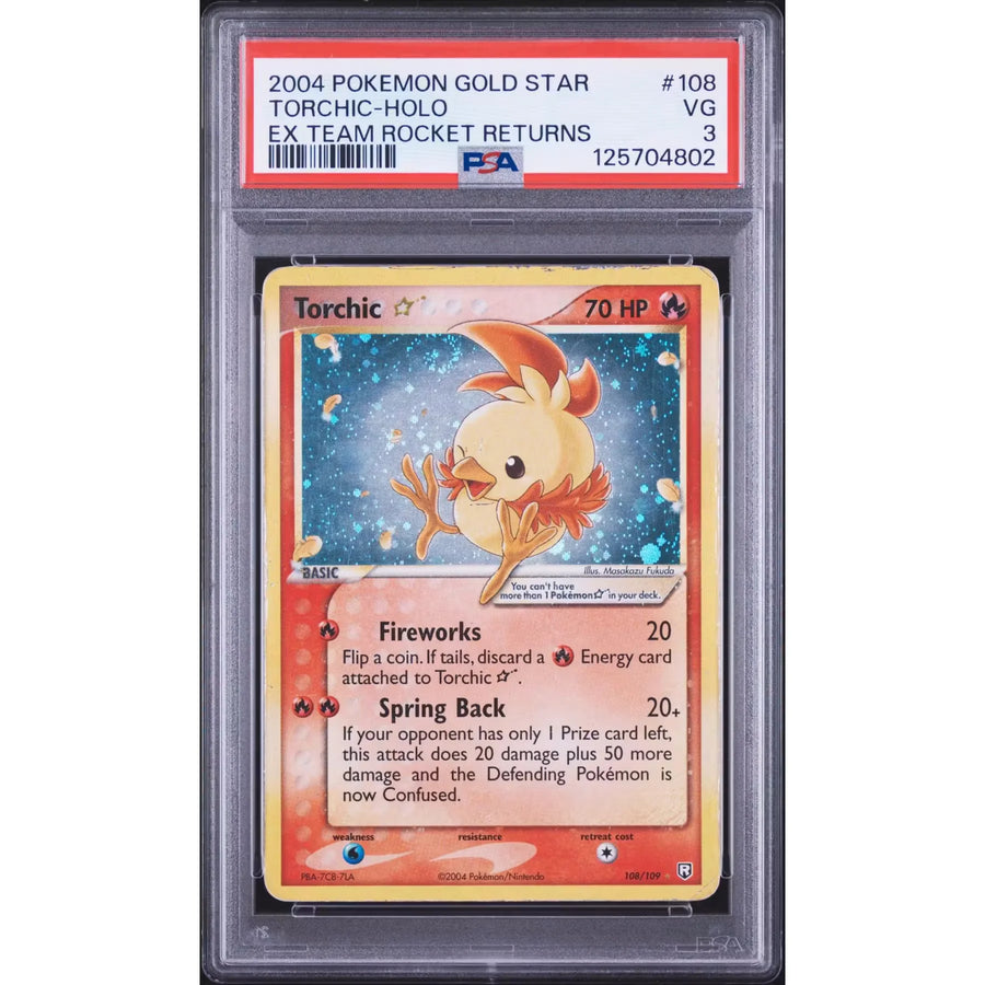 Pokemon EX Team Rocket Returns Torchic Gold Star 108/109 | PSA 3 | P6575089