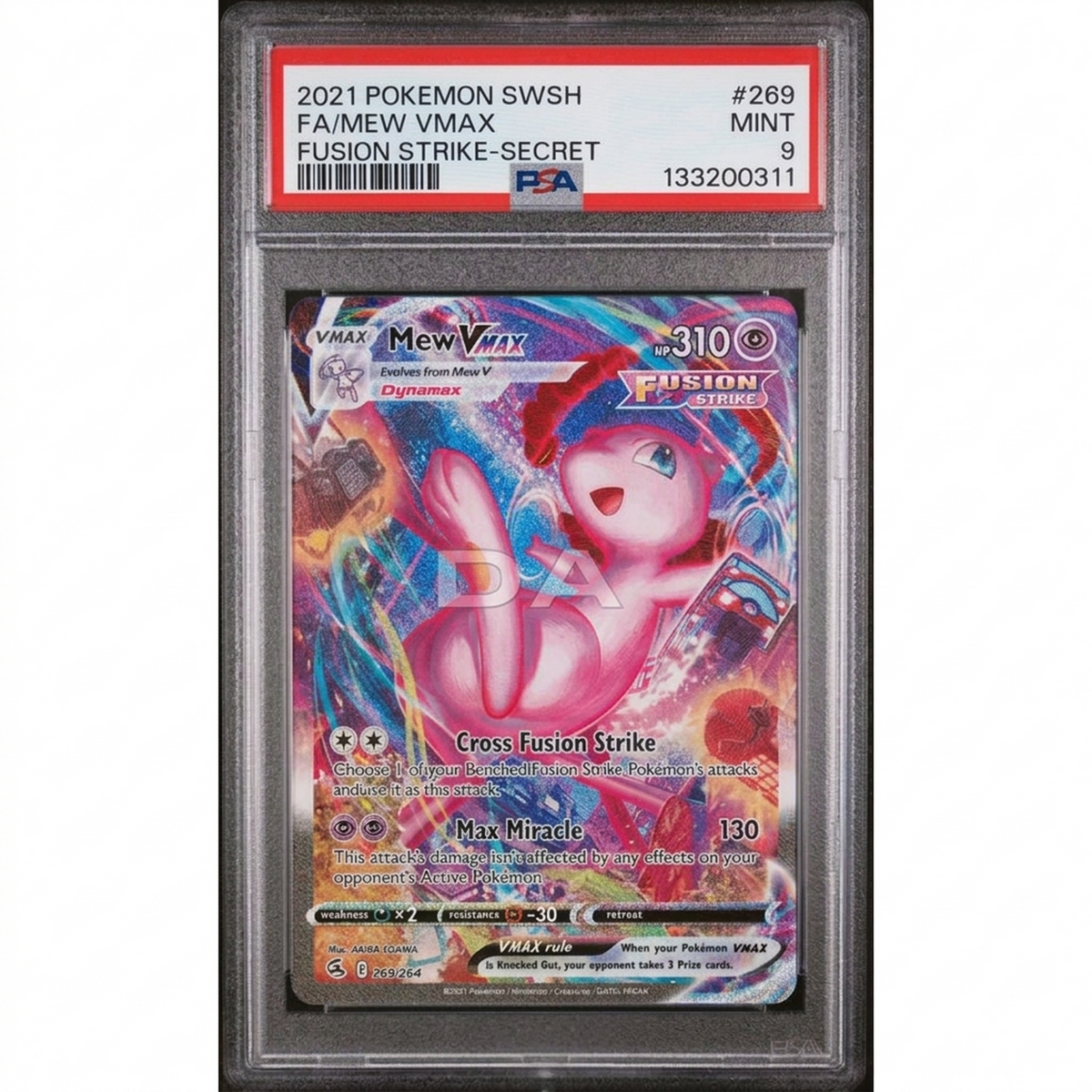 2021 Pokemon Fusion Strike Mew VMax Secret Rare #269 | PSA 9 | P6575195