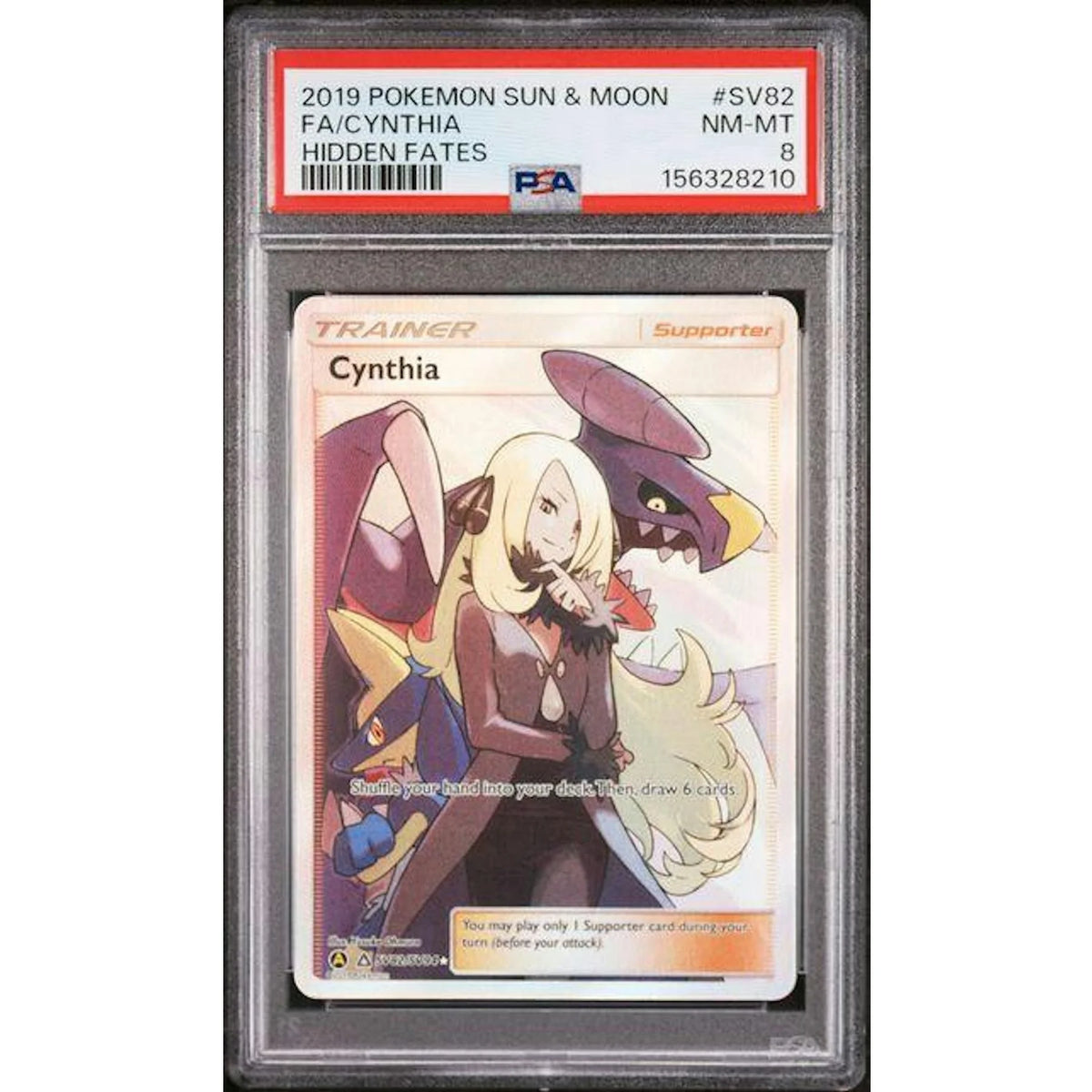 2019 Pokemon Hidden Fates Cynthia Full Art #SV82 | PSA 8 | P6575253