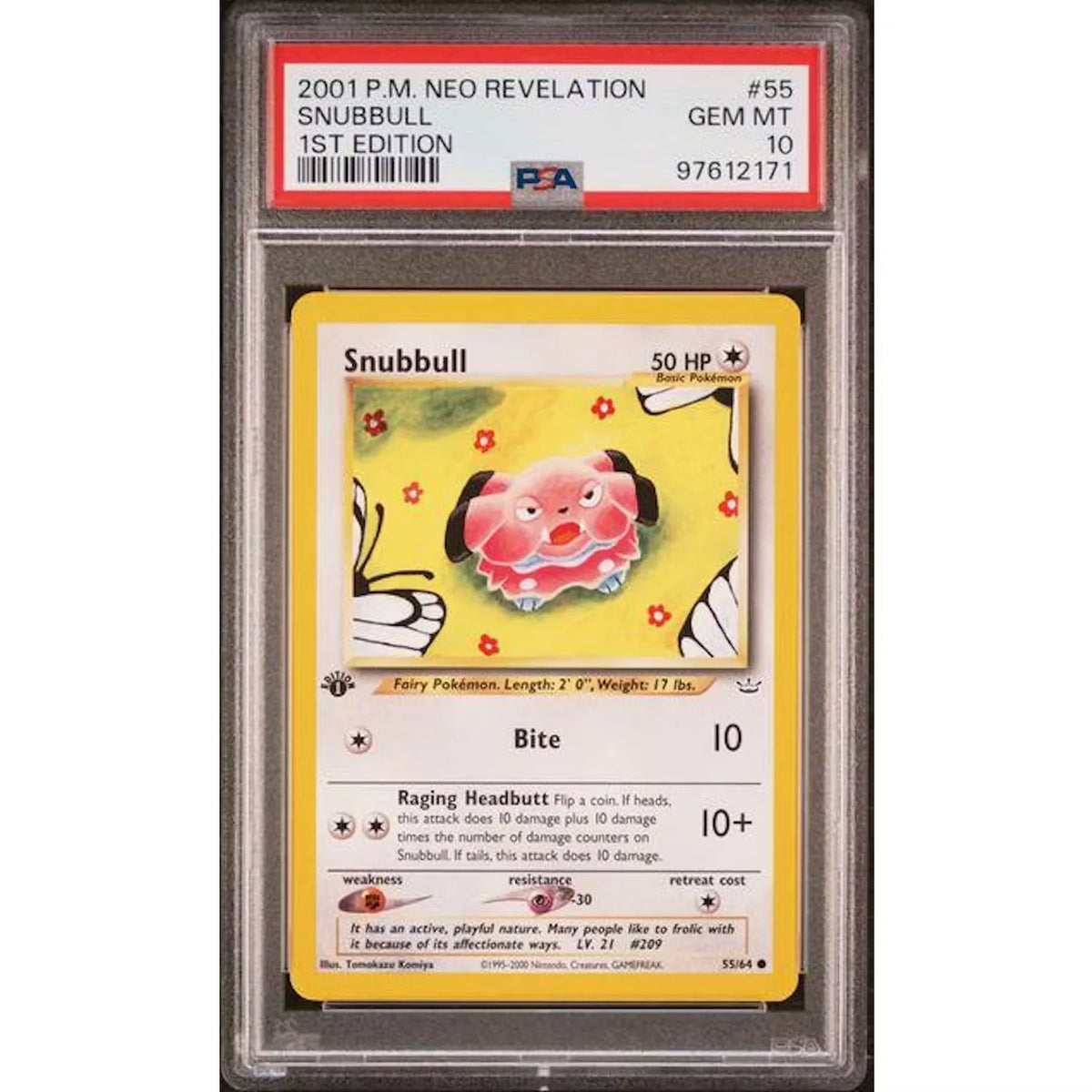 2001 Pokemon Neo Revelation Snubbull 1st Edition #55 | PSA 10 | P6575362