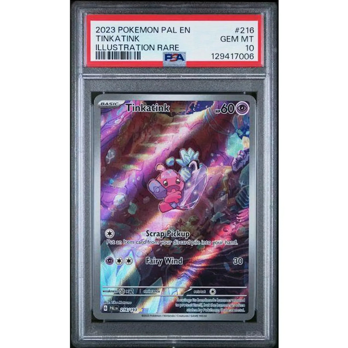 2023 Pokemon Paldea Evolved Tinkatink Illustration Rare #216 PSA 10 | P6575385