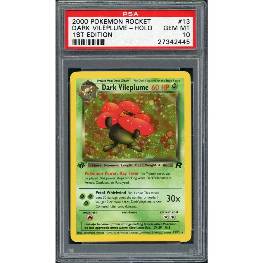 2000 Pokemon Rocket Dark Vileplume Holo 1st Edition #13 | PSA 10 | P6575481