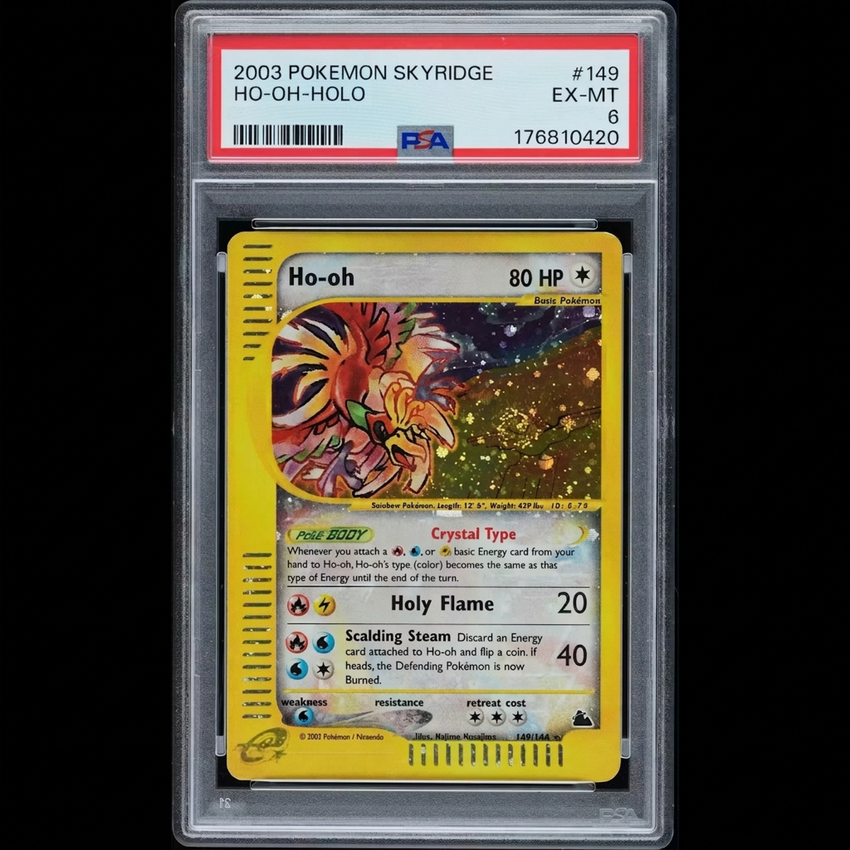 Pokemon Skyridge Ho-Oh 149/144 PSA 6 | Crystal Type | P6575510