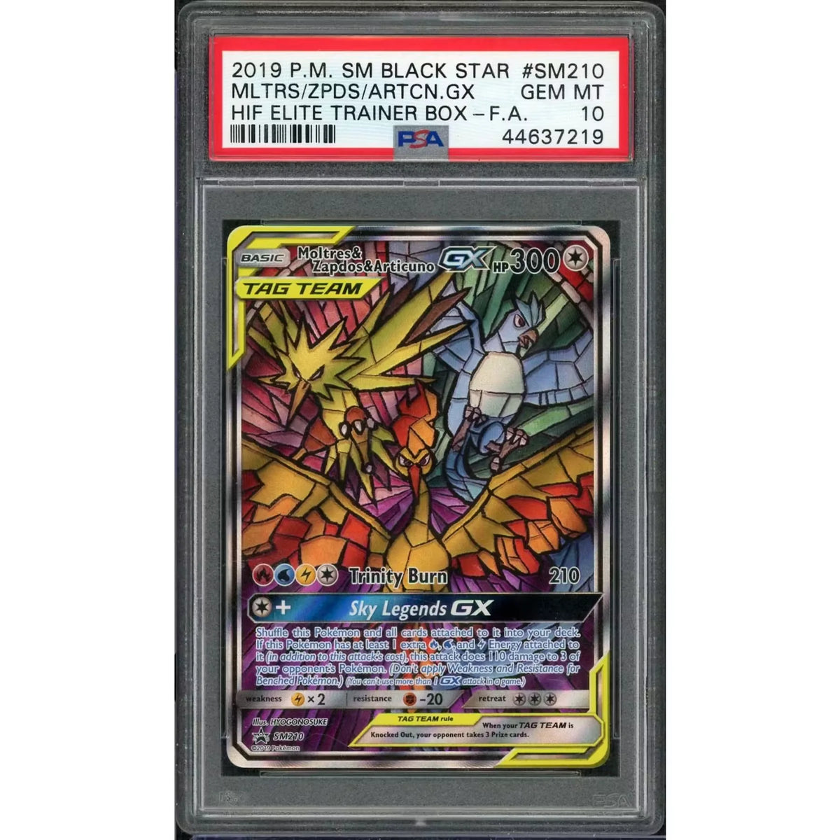 2019 Pokemon Hidden Fates Moltres Zapdos Articuno GX Promo #SM210 | PSA 10 | P6575516