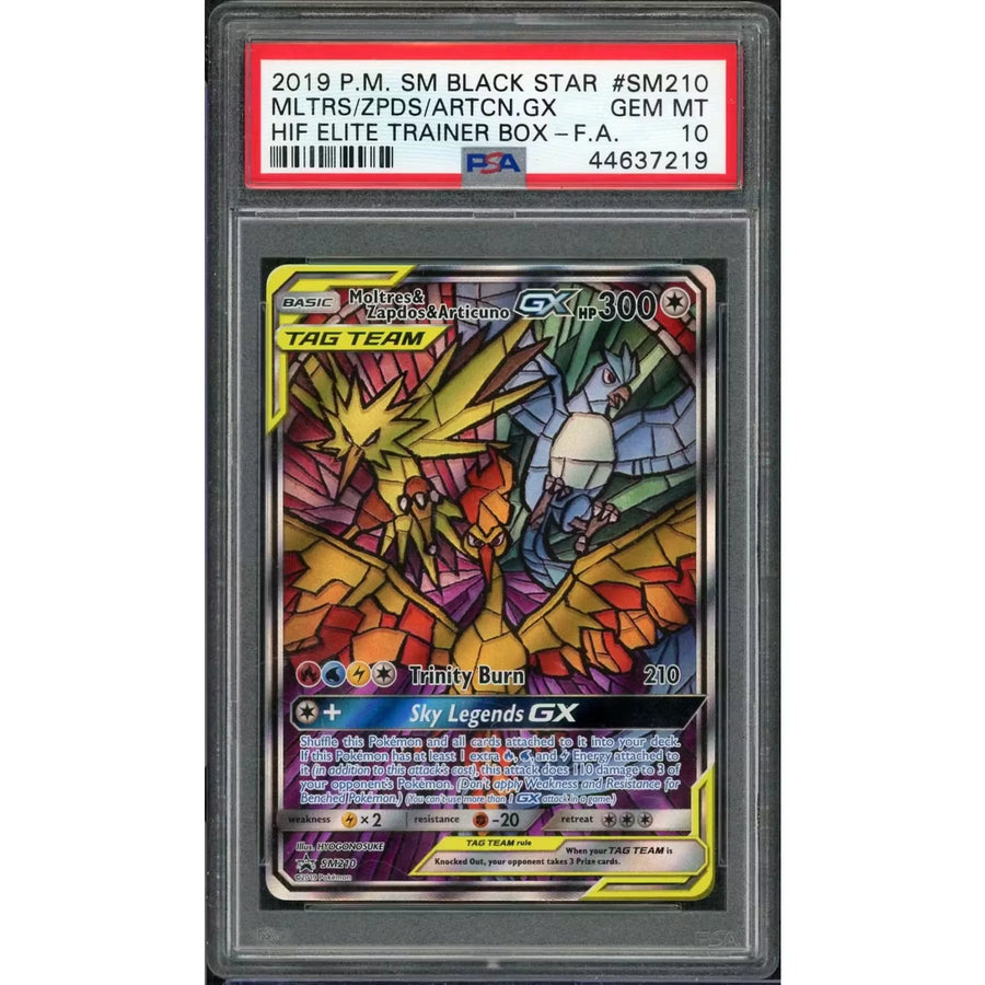 2019 Pokemon Hidden Fates Moltres Zapdos Articuno GX Promo #SM210 | PSA 10 | P6575516