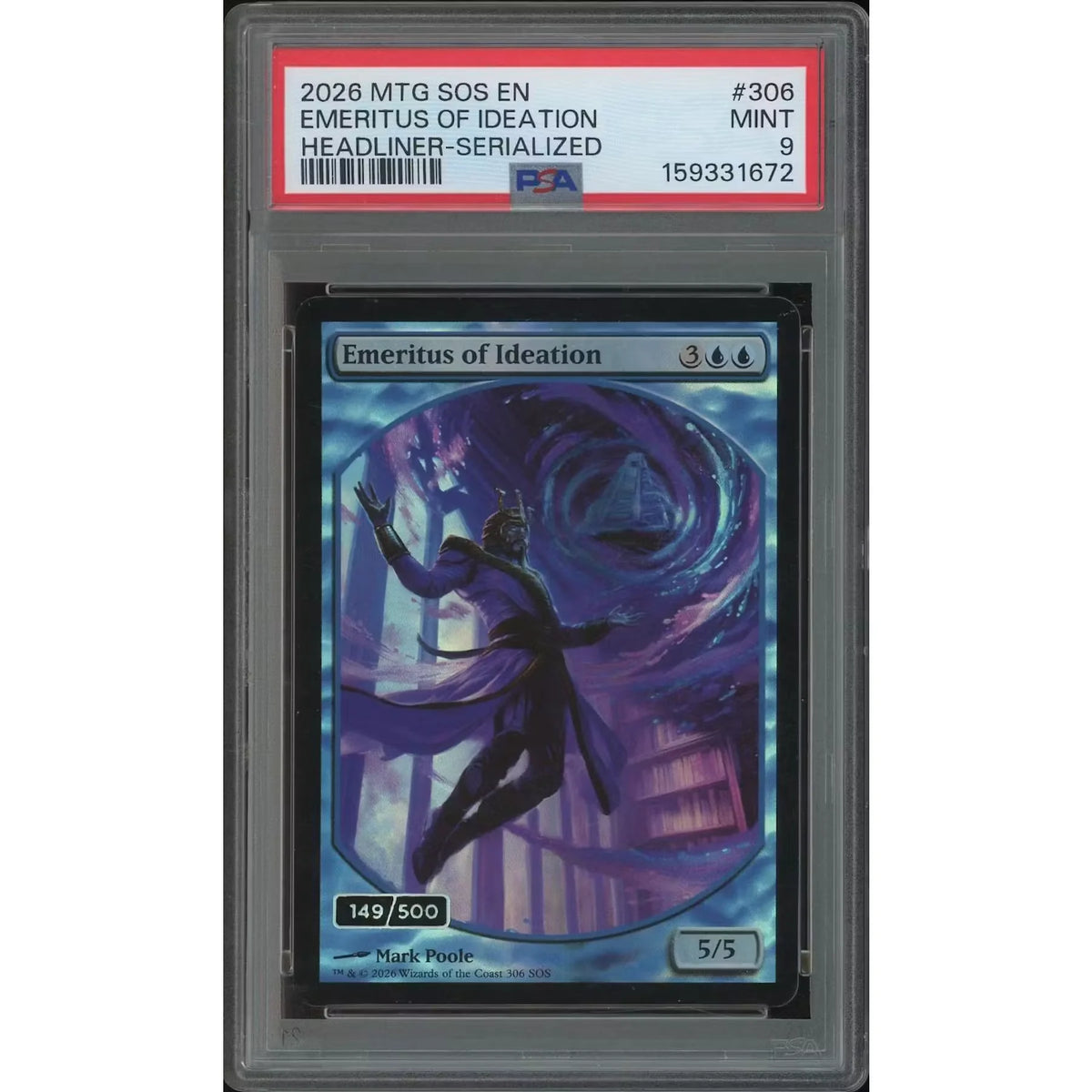 Emeritus of Ideation Signed Magic Card | Secrets of Strixhaven Foil PSA 9 | P6575750