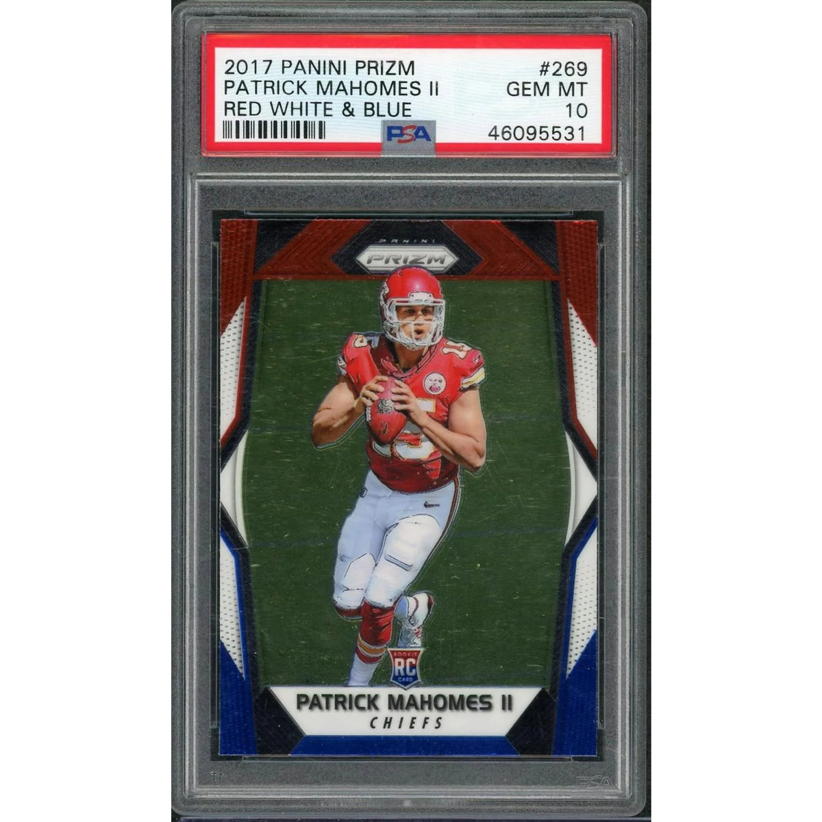 Patrick Mahomes II 2017 Panini Prizm Red White Blue Rookie #269 | PSA 10 | P6577350