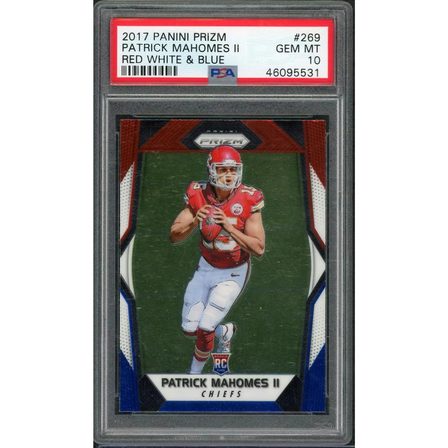 Patrick Mahomes II 2017 Panini Prizm Red White Blue Rookie #269 | PSA 10 | P6577350