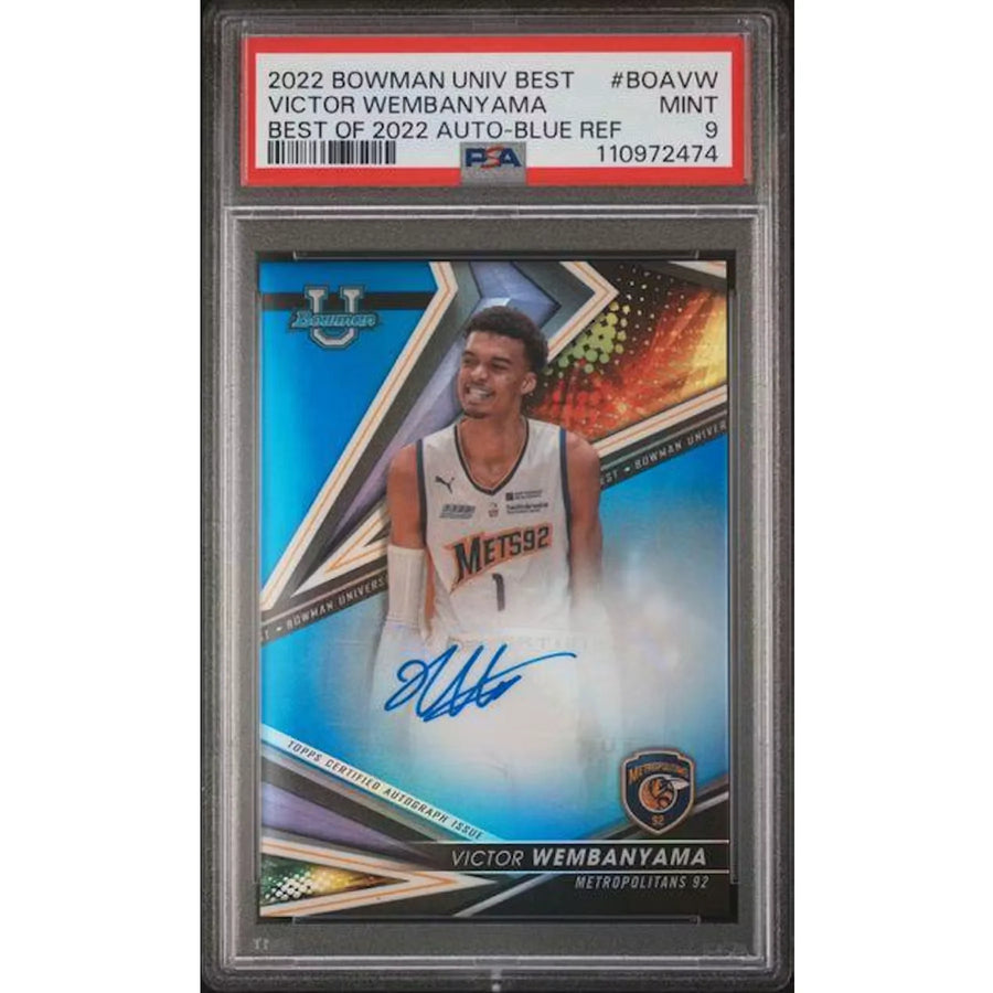 Victor Wembanyama Signed 2022-23 Bowman University Best Card | Blue Refractor | P6577386