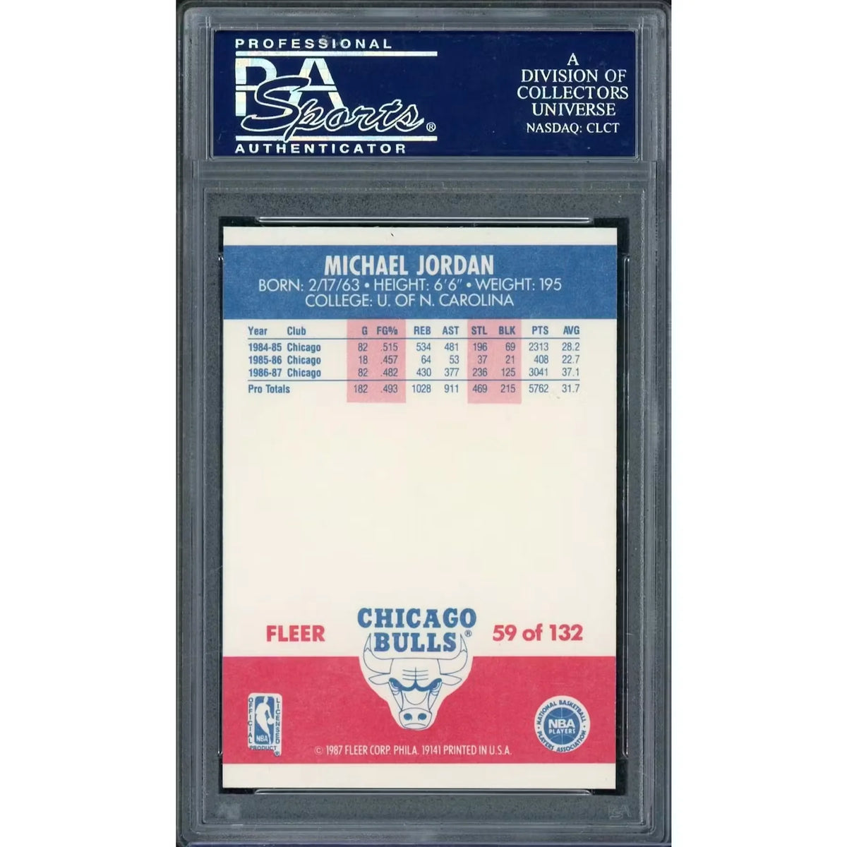 1987 Fleer Michael Jordan #59 | PSA 9 (OC) | P6577437