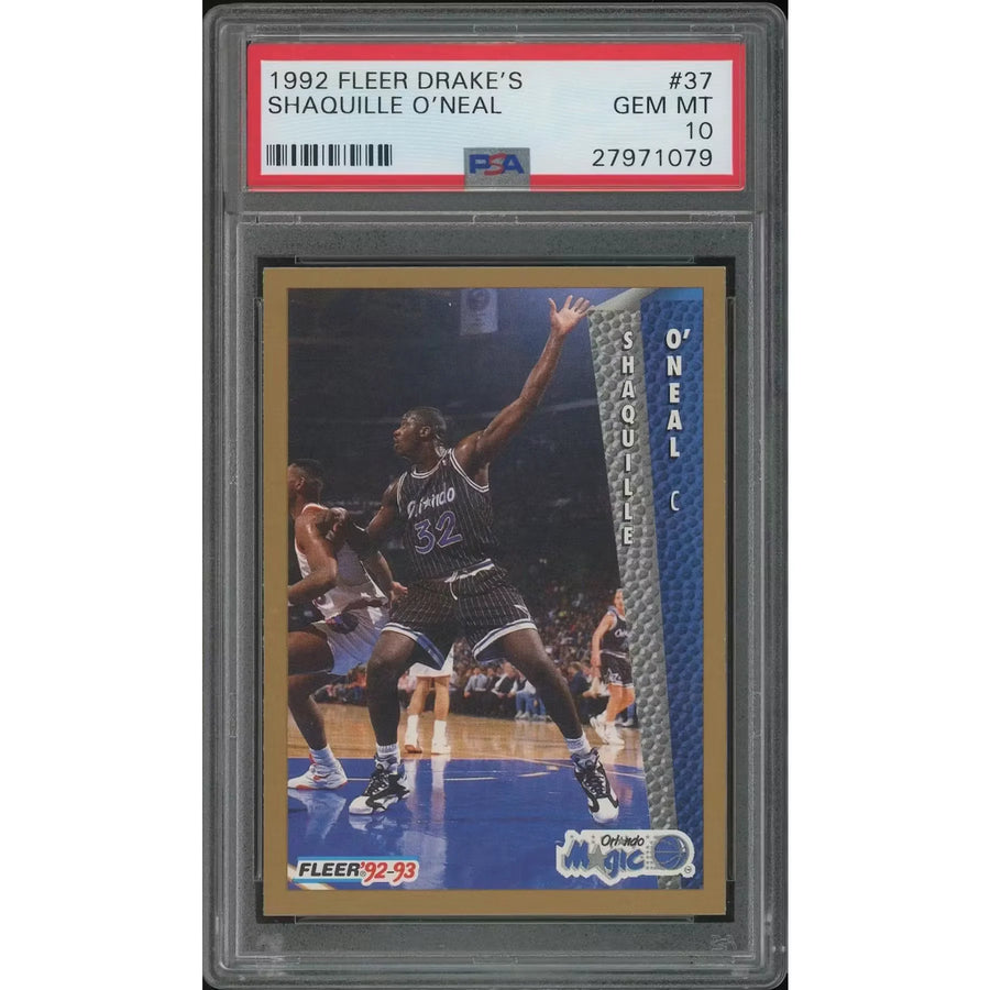 Shaquille O'Neal 1992-93 Fleer Drake's Basketball Rookie Card #37 | PSA 10 | P6577493