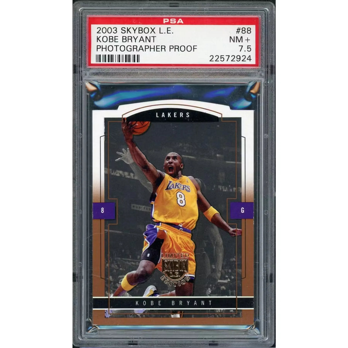 Kobe Bryant 2003 Skybox L.E. Photographer Proof #88 | PSA 7.5 | P6577521