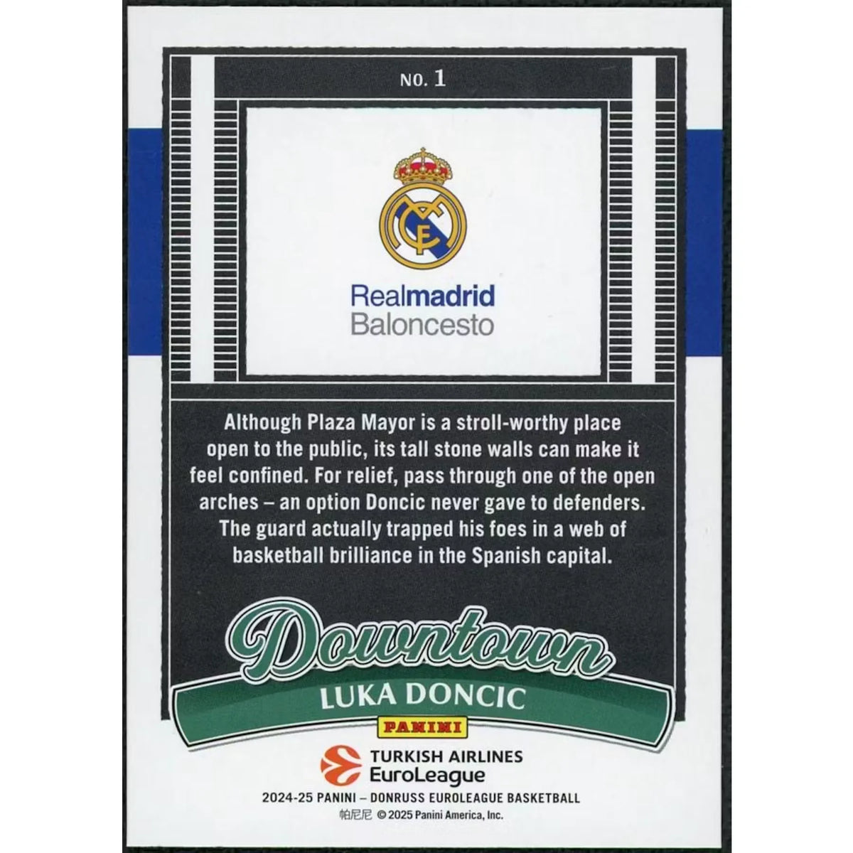 Luka Doncic 2024-25 Panini Donruss Euroleague Downtown #1 | P6577580