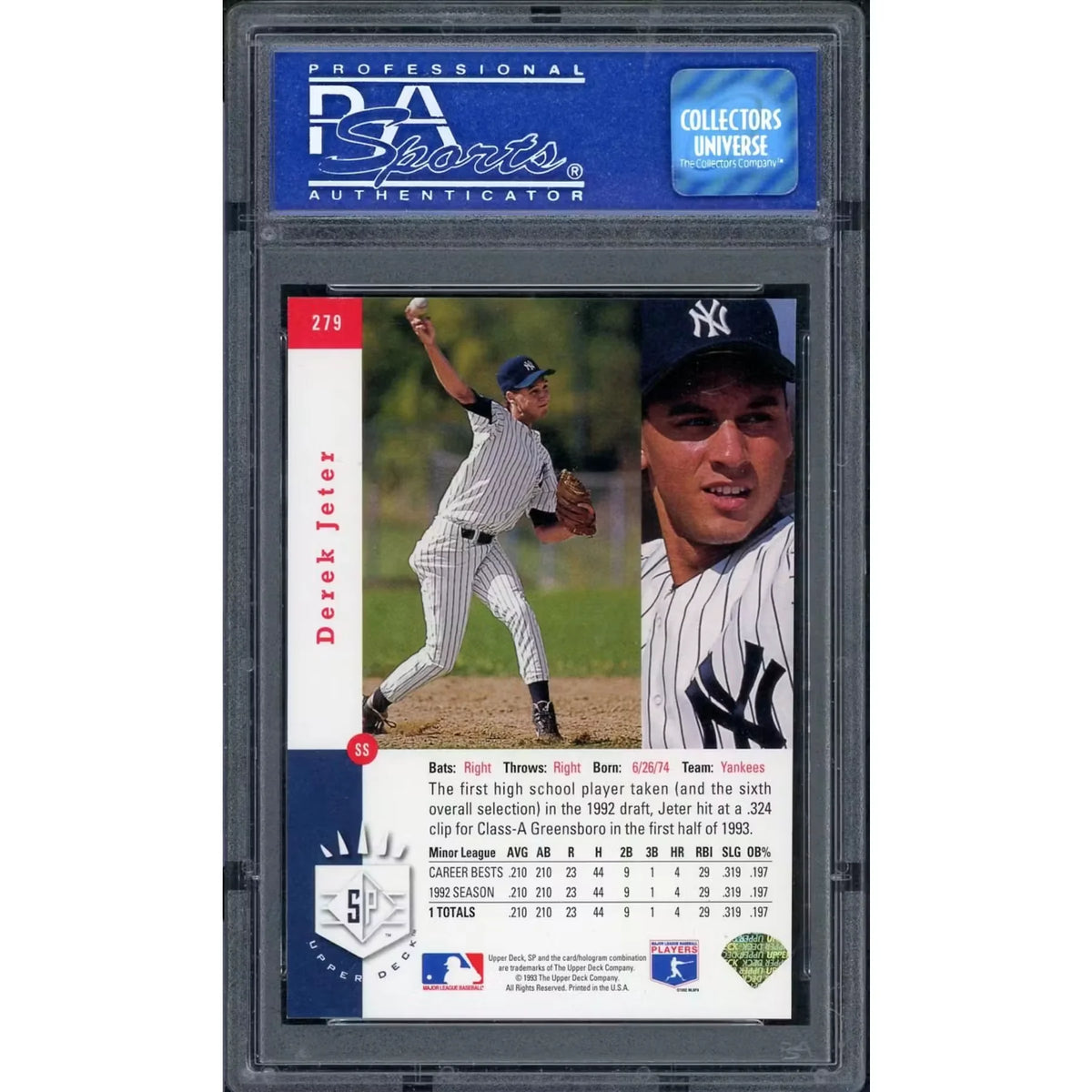 Derek Jeter 1993 SP Rookie Foil #279 | PSA 8 | P6577750