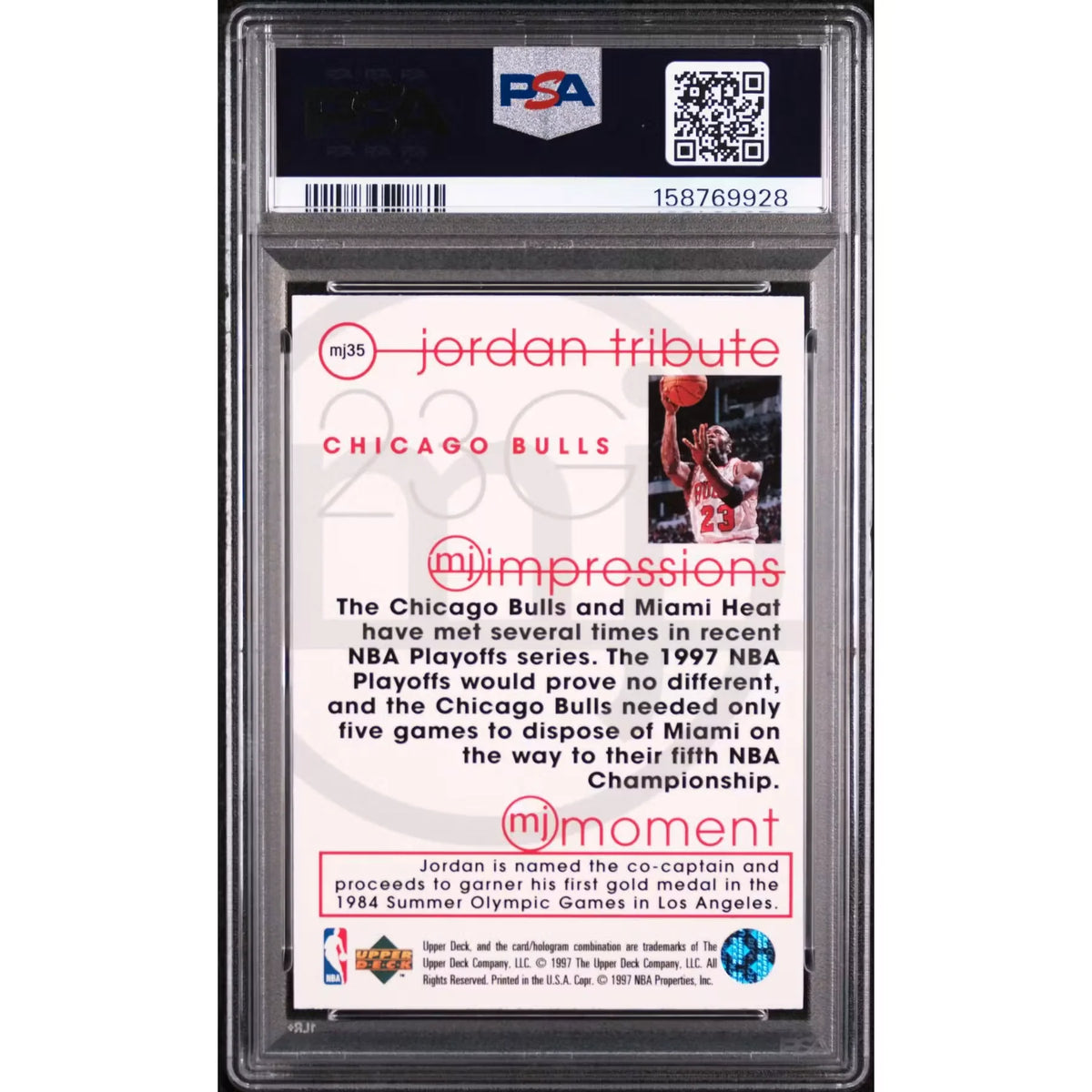 Michael Jordan 1996 Upper Deck Jordan Tribute MJ Impressions #MJ35 | PSA 10 | P6577766