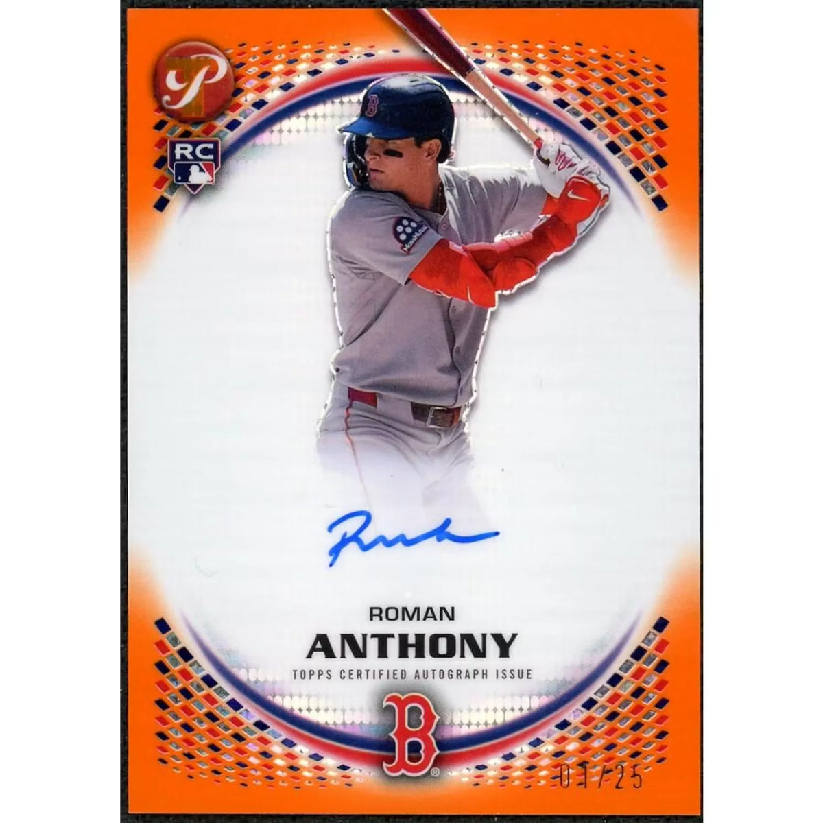 Roman Anthony 2026 Topps Pristine Orange Rookie Auto |/25 | P6577774