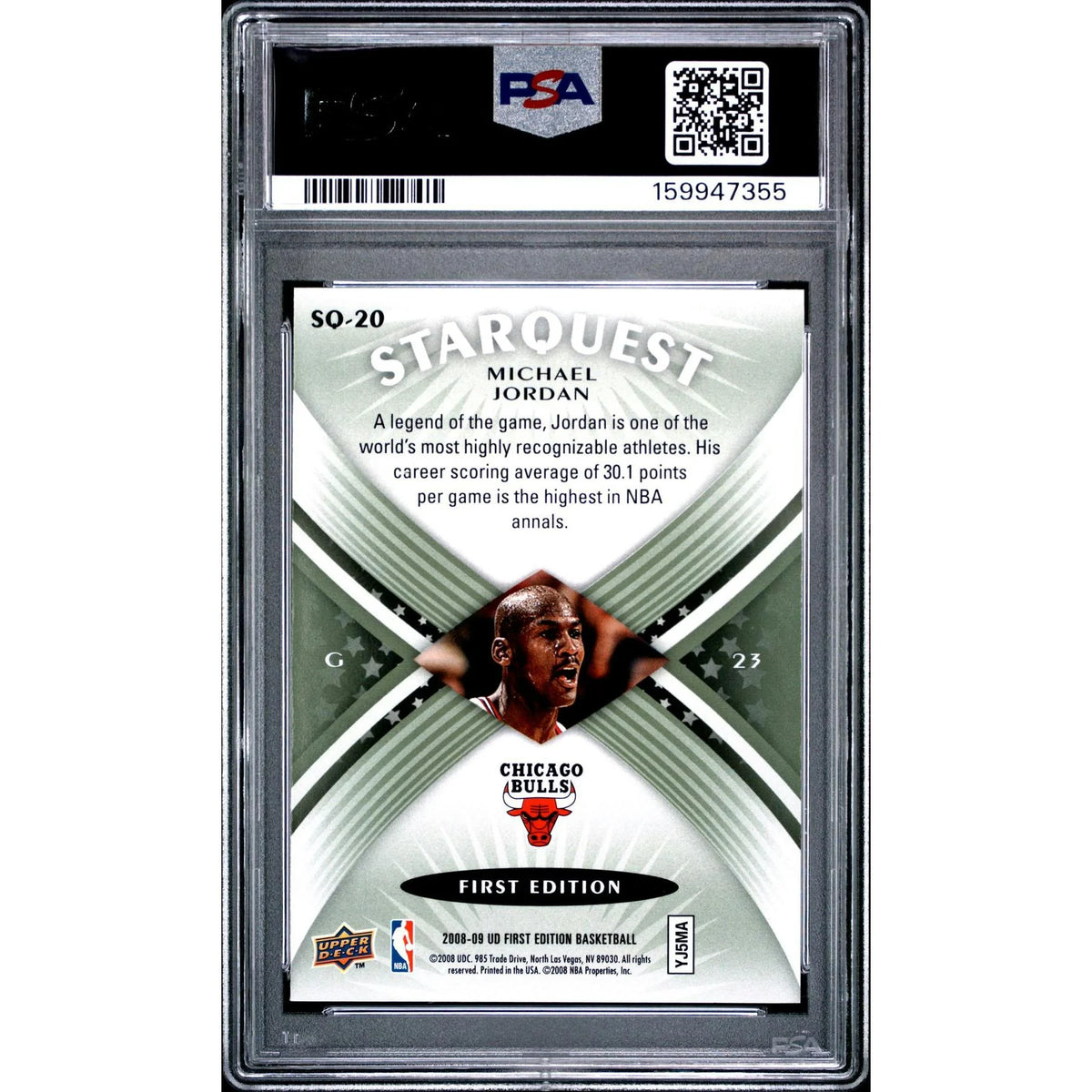 Michael Jordan 2008 Upper Deck Starquest Green #SQ-20 | PSA 10 | P6577782