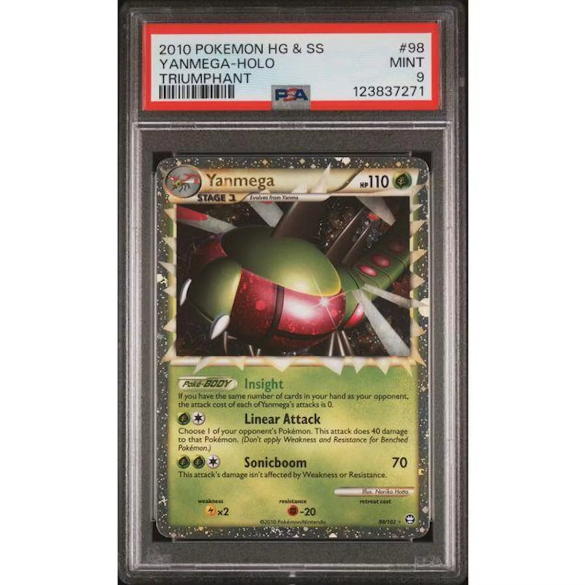 2010 Pokemon Triumphant Yanmega Holo #98 | PSA 9 | P6577834