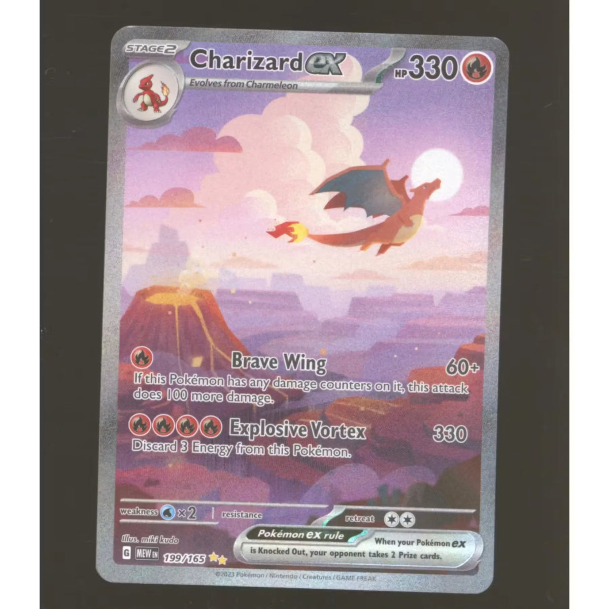 Pokemon Scarlet and Violet 151 Charizard ex 199/165 Illustration Rare NEAR - D2 | P6578078