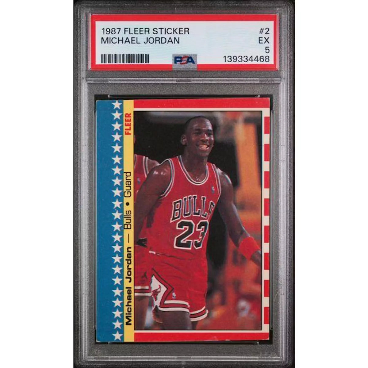 Michael Jordan 1987 Fleer Sticker #2 | PSA 5 | P6578091