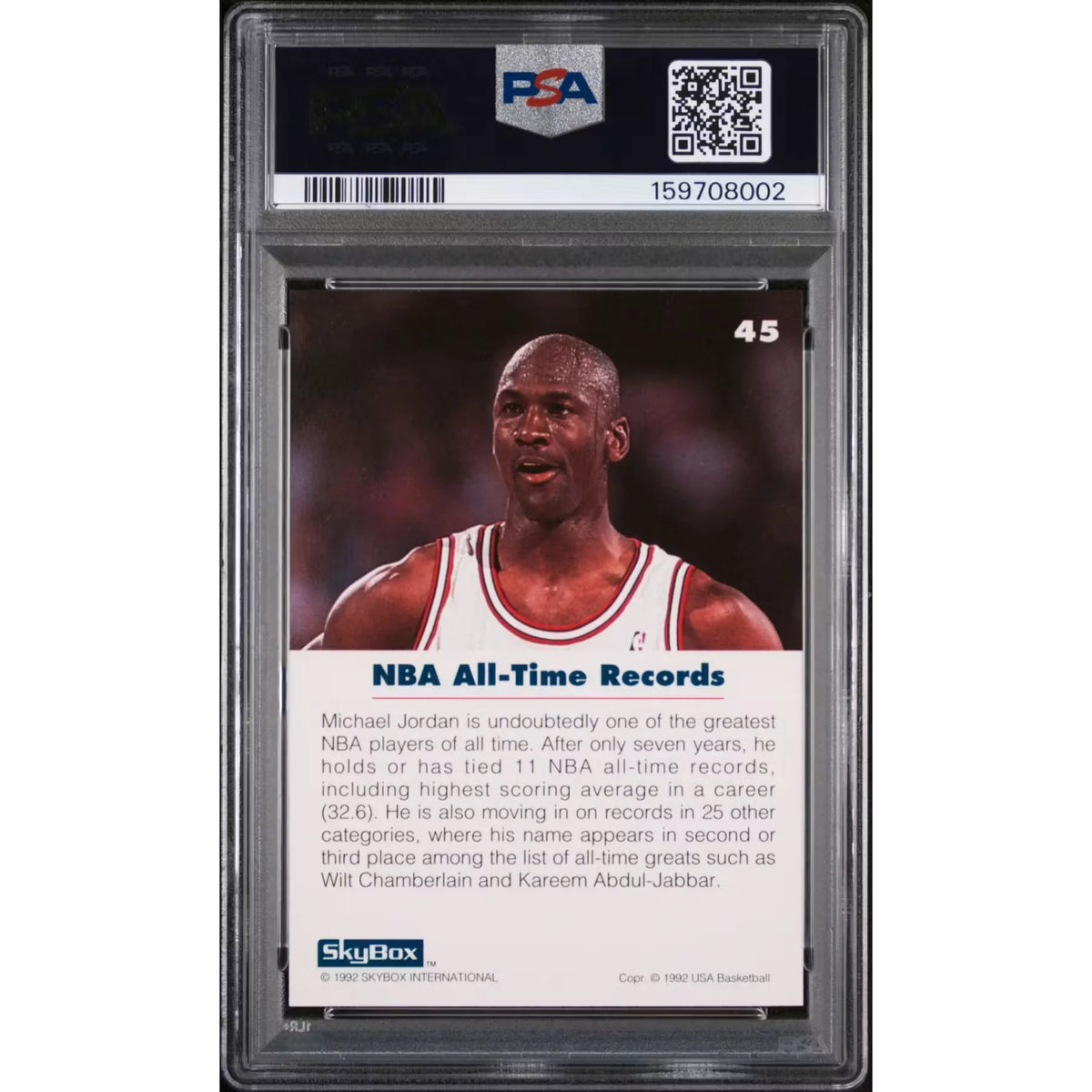 Michael Jordan 1992 Skybox USA Basketball #45 | PSA 10 | P6578093