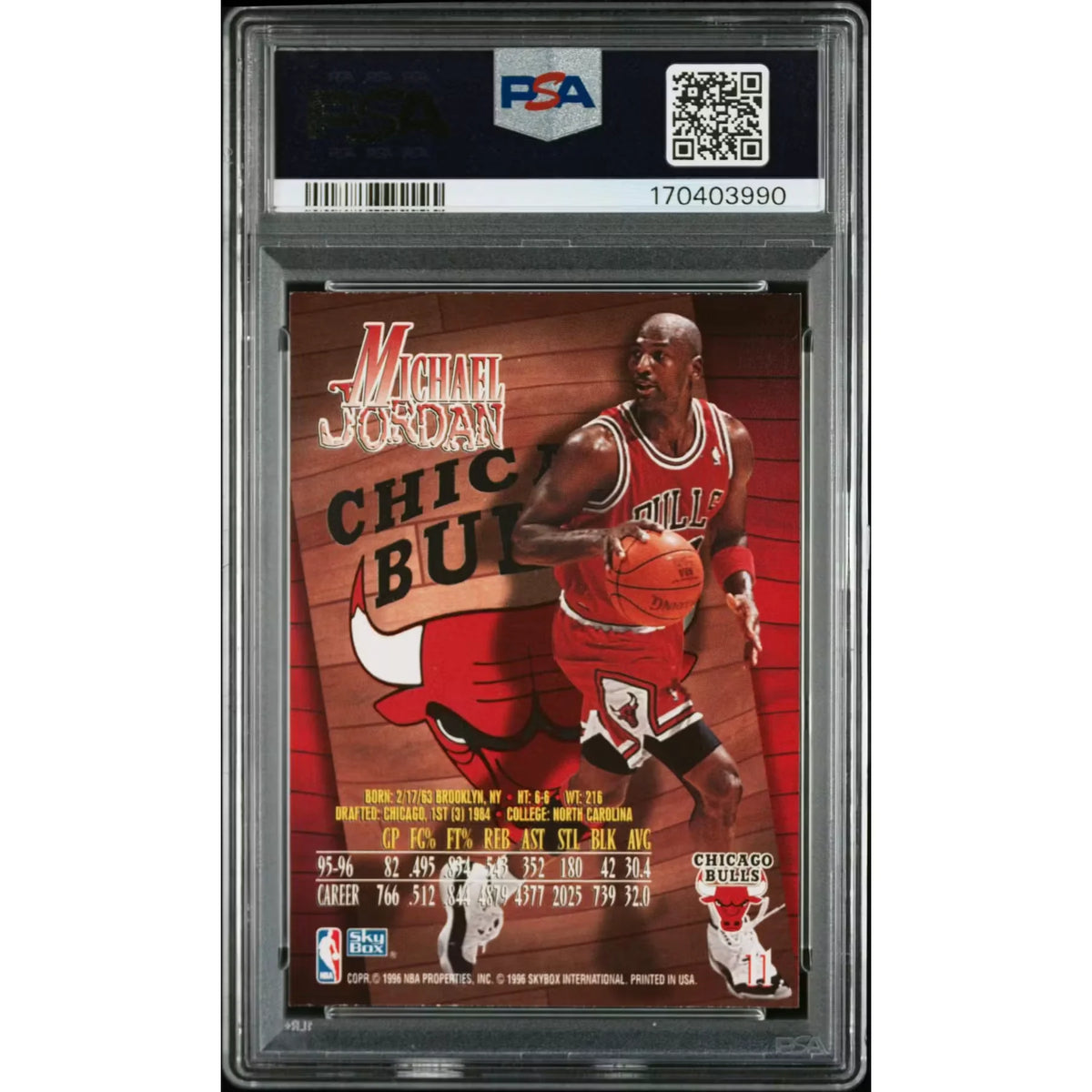 1996 Skybox Z-Force Michael Jordan #11 PSA 8 - D2 | P6578132