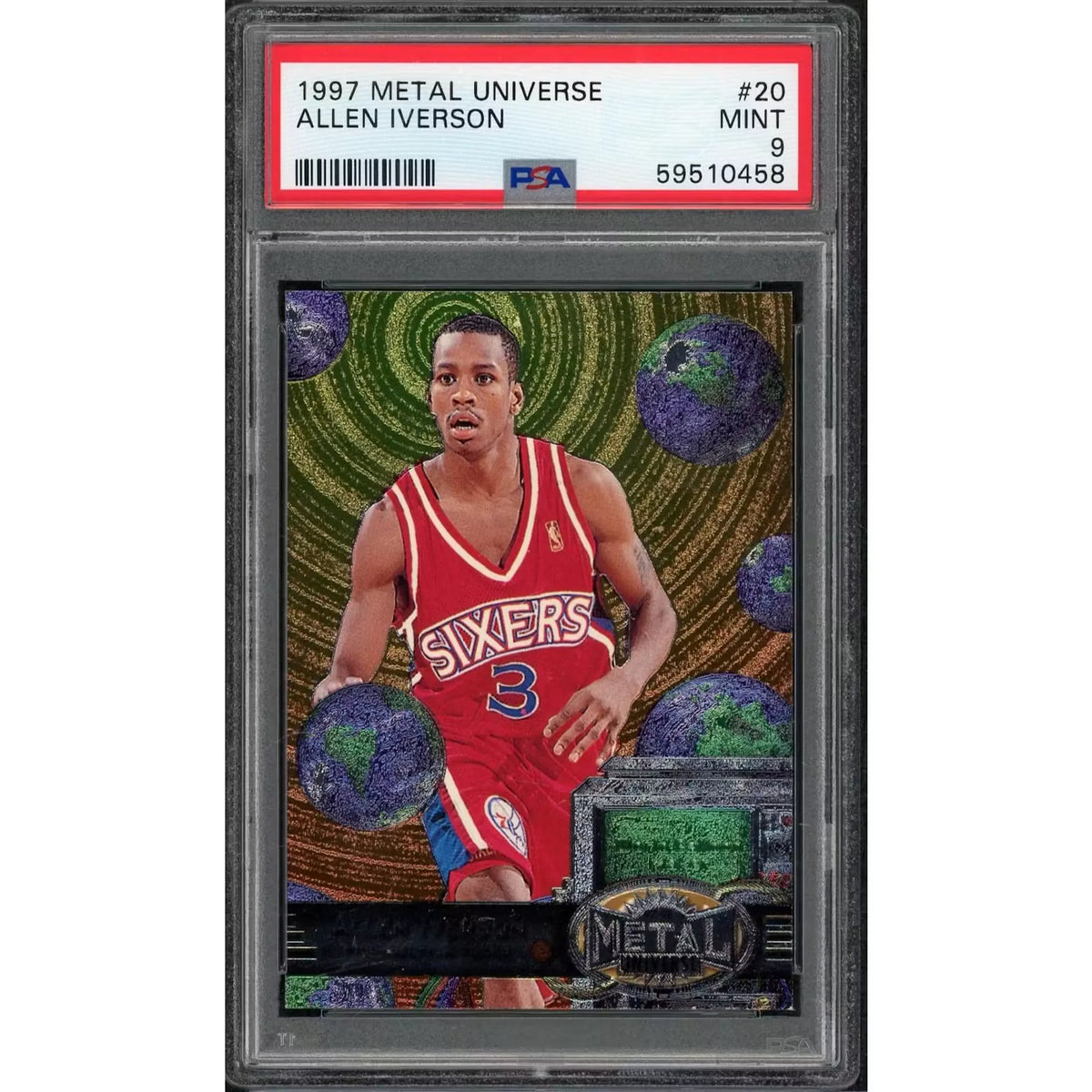 Allen Iverson 1997 Metal Universe #20 Card | PSA 9 | P6578167