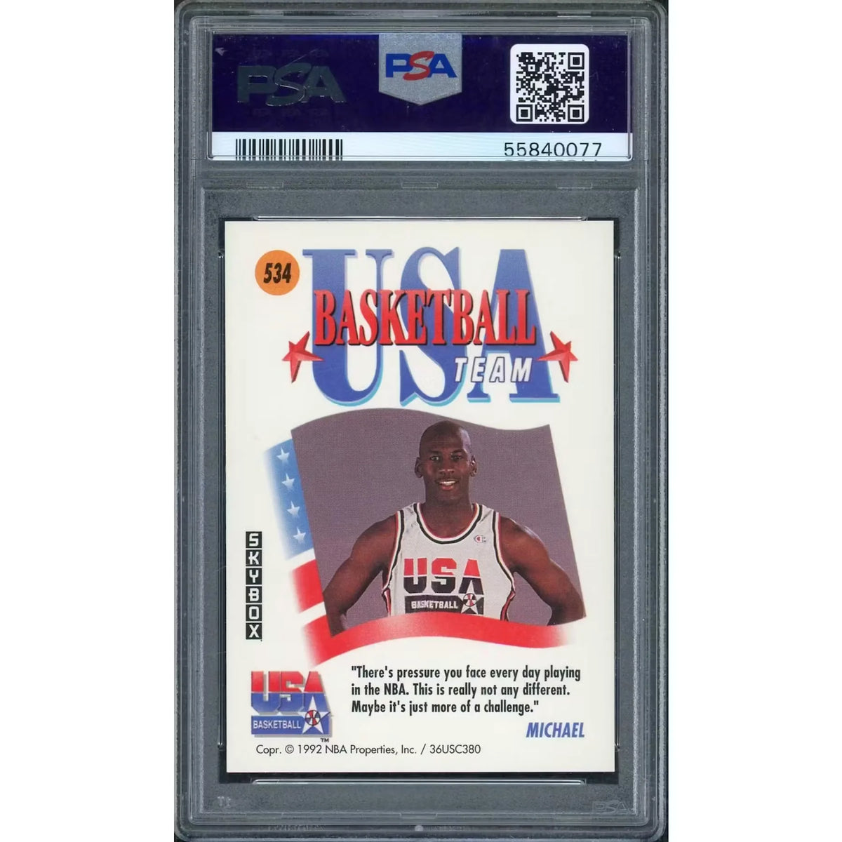 1991 Skybox Michael Jordan USA #534 | PSA 10 | P6578169