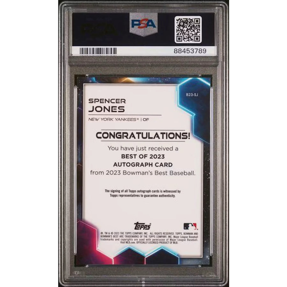 Spencer Jones 2023 Bowman's Best Auto | PSA 10 #B23 | P6578316