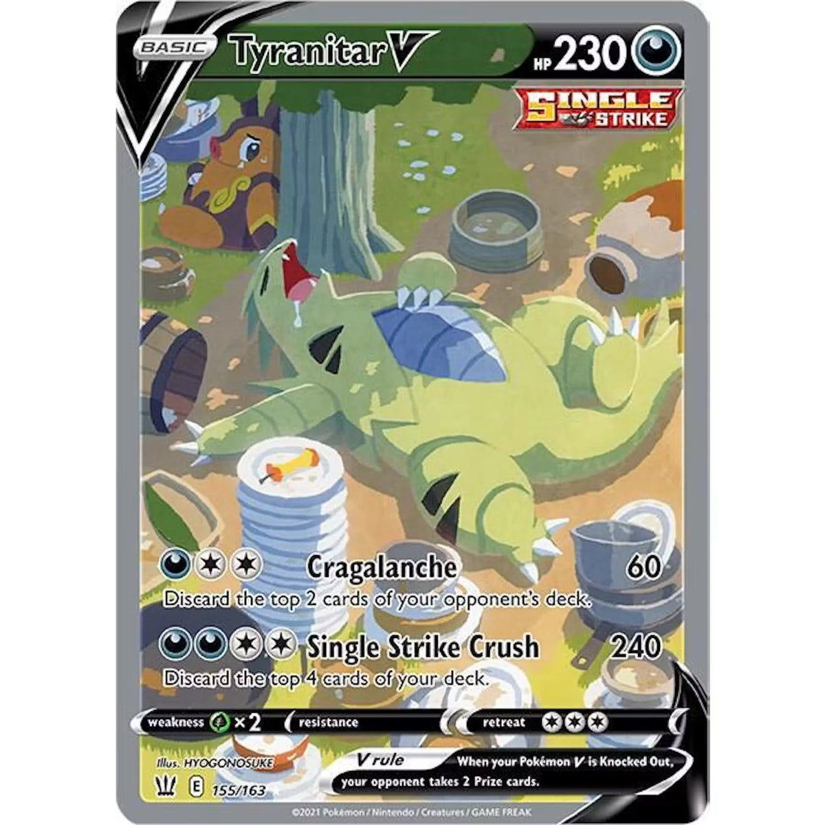 Pokemon Tyranitar V 155/163 Battle Styles | Alternate Full Art NM | Near Mint | P6578338