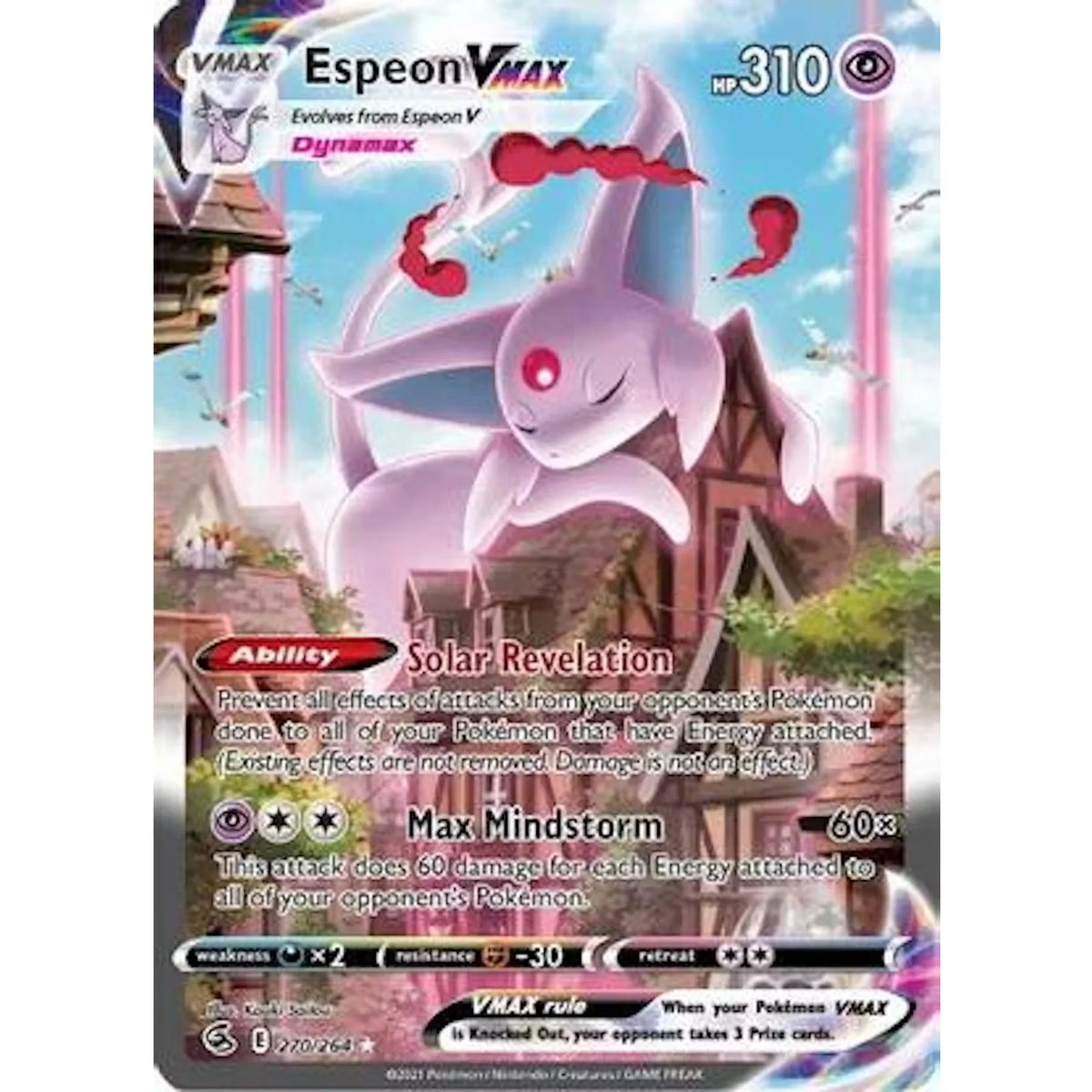 Pokemon Espeon VMAX 270/264 Fusion Strike Card | Moderately Played | P6578339