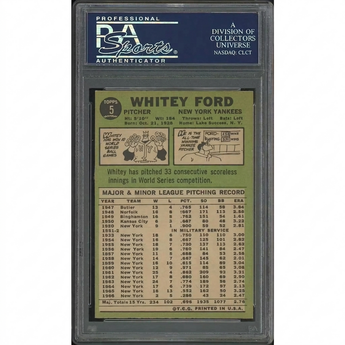 1967 Topps Baseball #5 Whitey Ford | PSA 8 NM-MT | P6578360