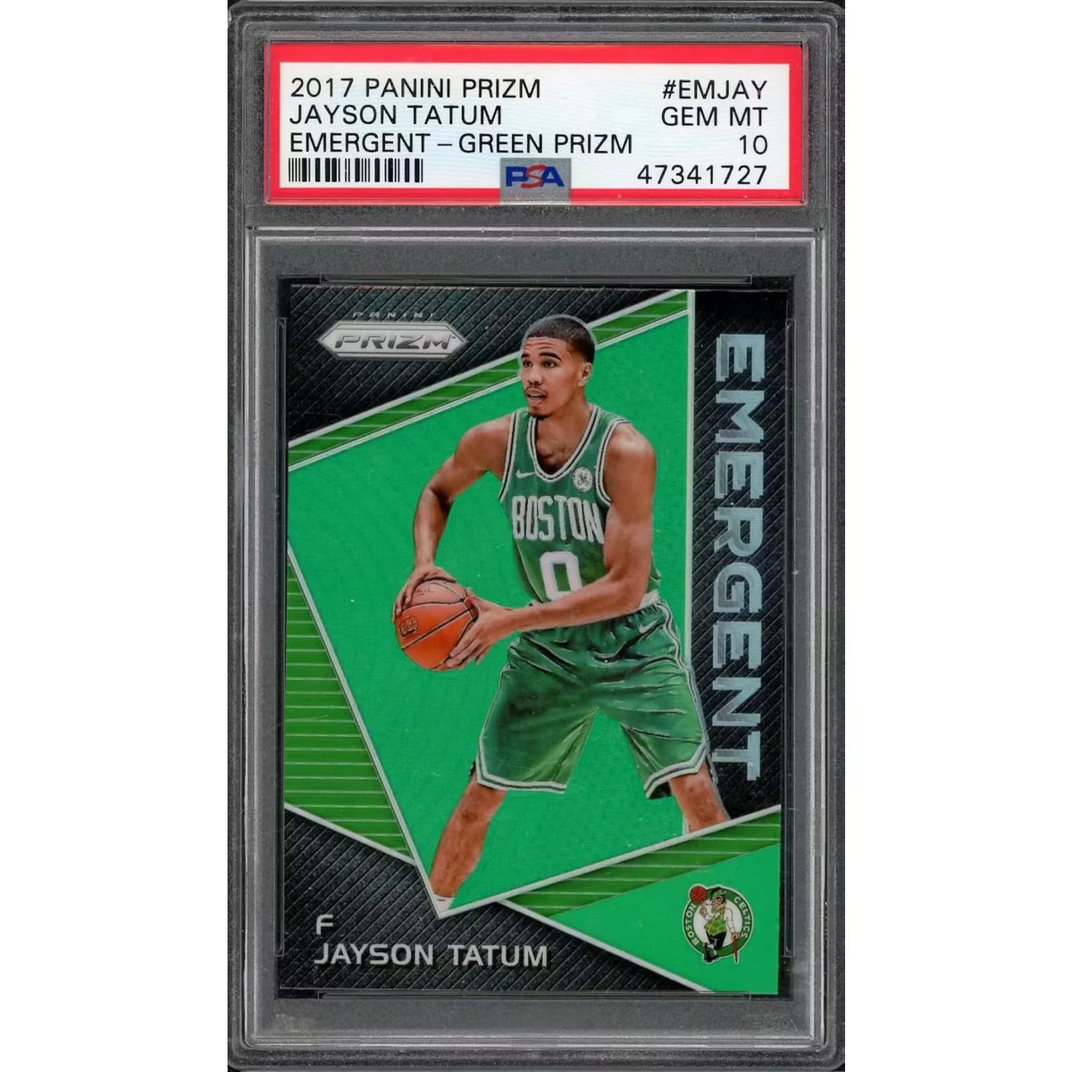Jayson Tatum 2017-18 Panini Prizm Rookie Emergent Green Prizm | PSA 10 | P6578363