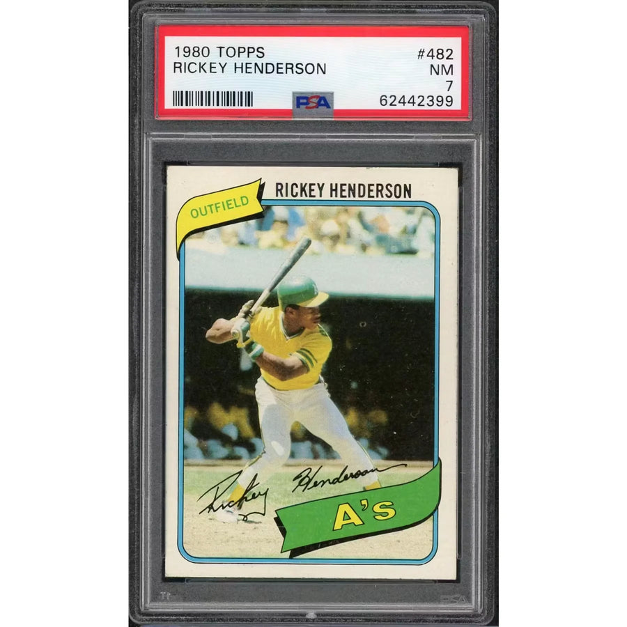 Rickey Henderson 1980 Topps Rookie Card #482 | PSA 7 | P6578428