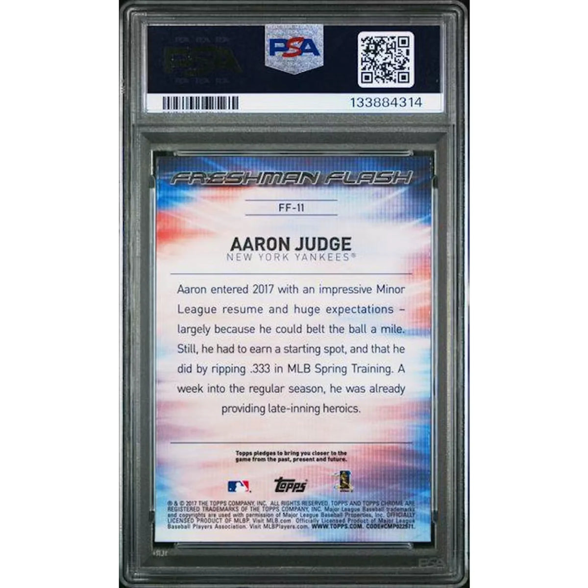 Aaron Judge 2017 Topps Chrome Rookie Flashman Flash #FF11 | PSA 10 | P6578429
